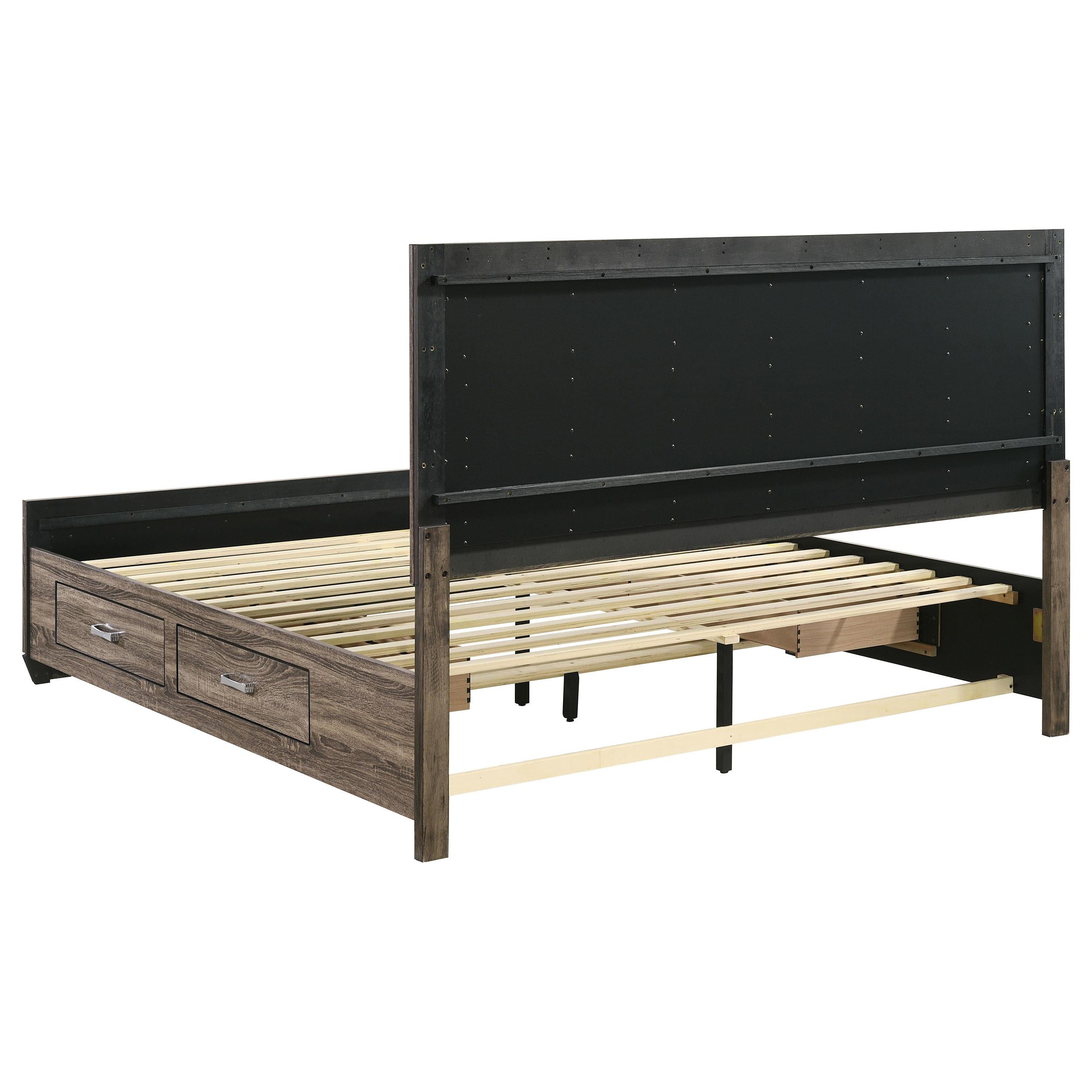  Size_King -- Kauffman 204190KE Wood Eastern King Storage Panel Bed - Washed Taupe IMAGE 7