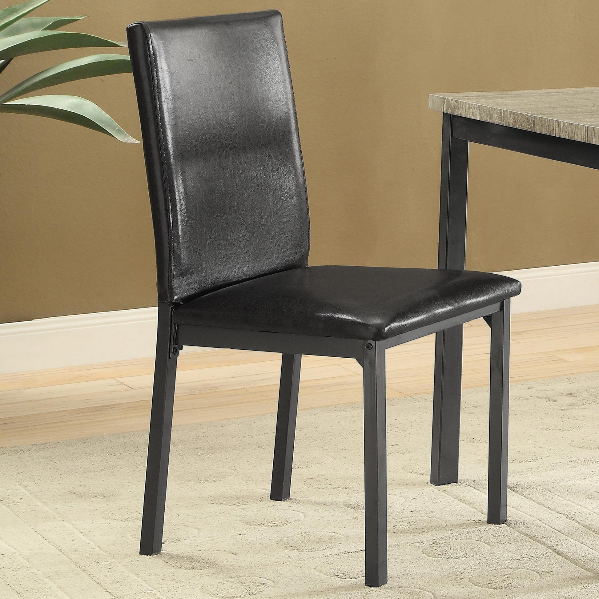  Coaster Furniture Garza 100612 Upholstered Dining Side Chair - Black (Set of 2) IMAGE 3