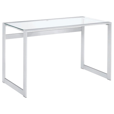  Coaster Furniture Hartford 800746 47-inch Glass Top Writing Desk - Chrome IMAGE 1