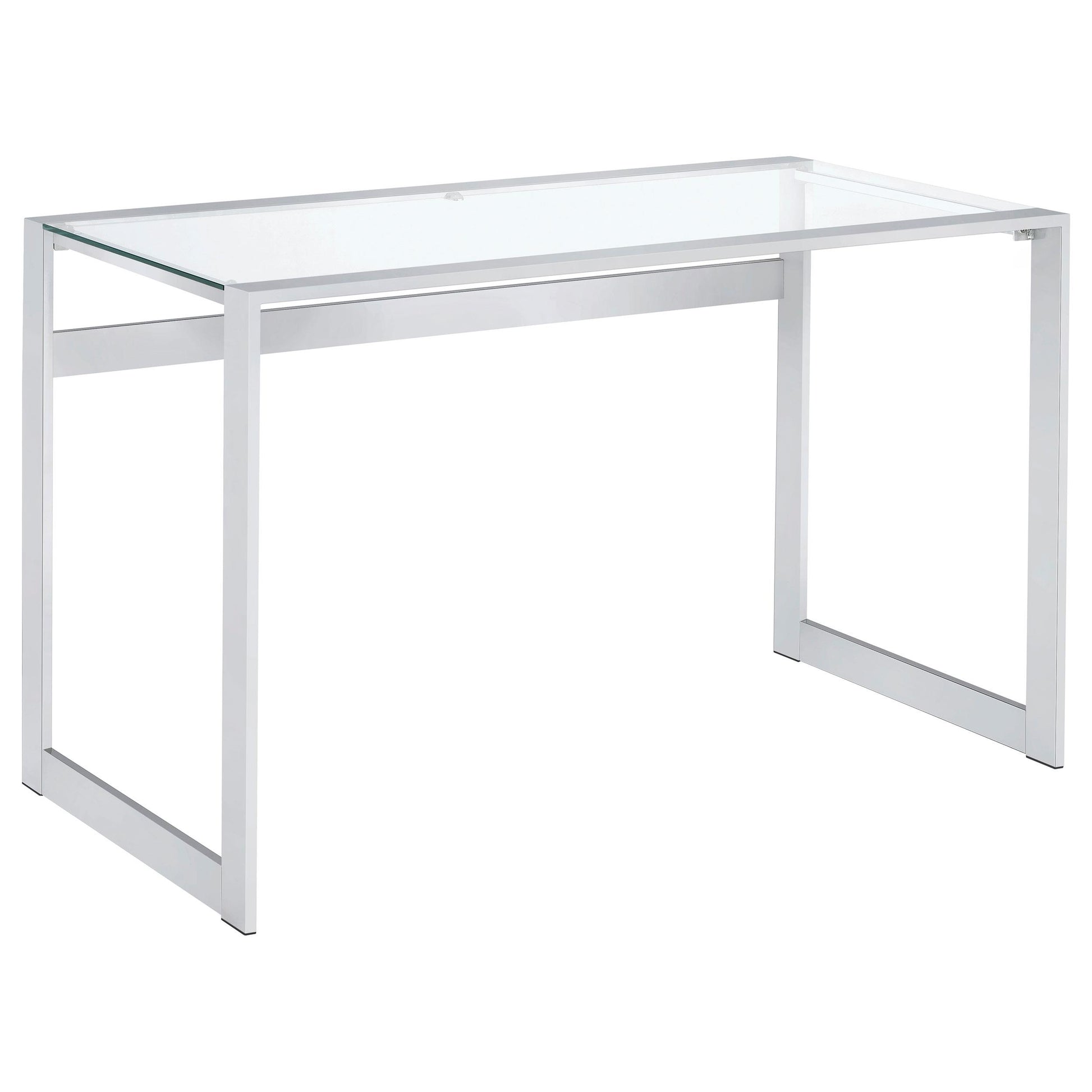  Coaster Furniture Hartford 800746 47-inch Glass Top Writing Desk - Chrome IMAGE 1