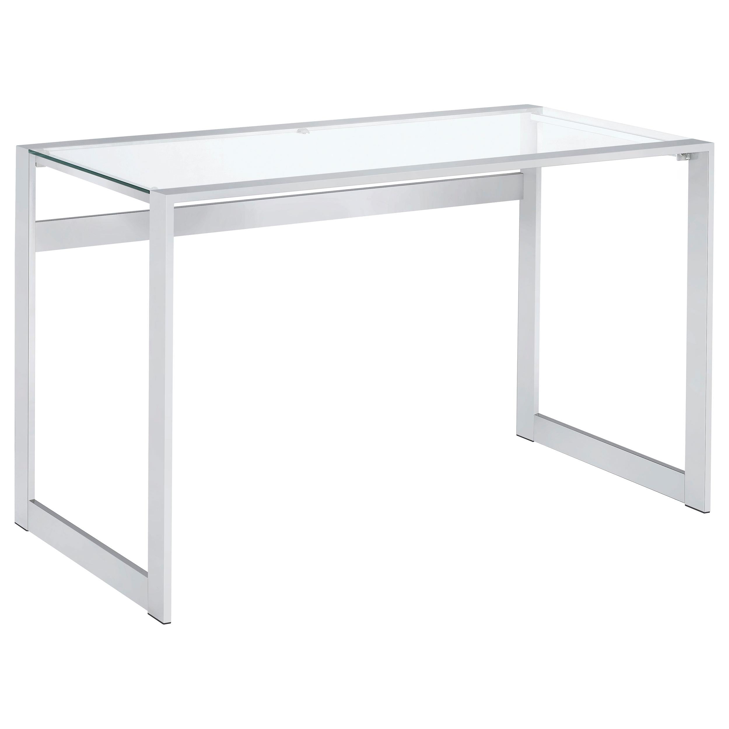  Coaster Furniture Hartford 800746 47-inch Glass Top Writing Desk - Chrome IMAGE 1