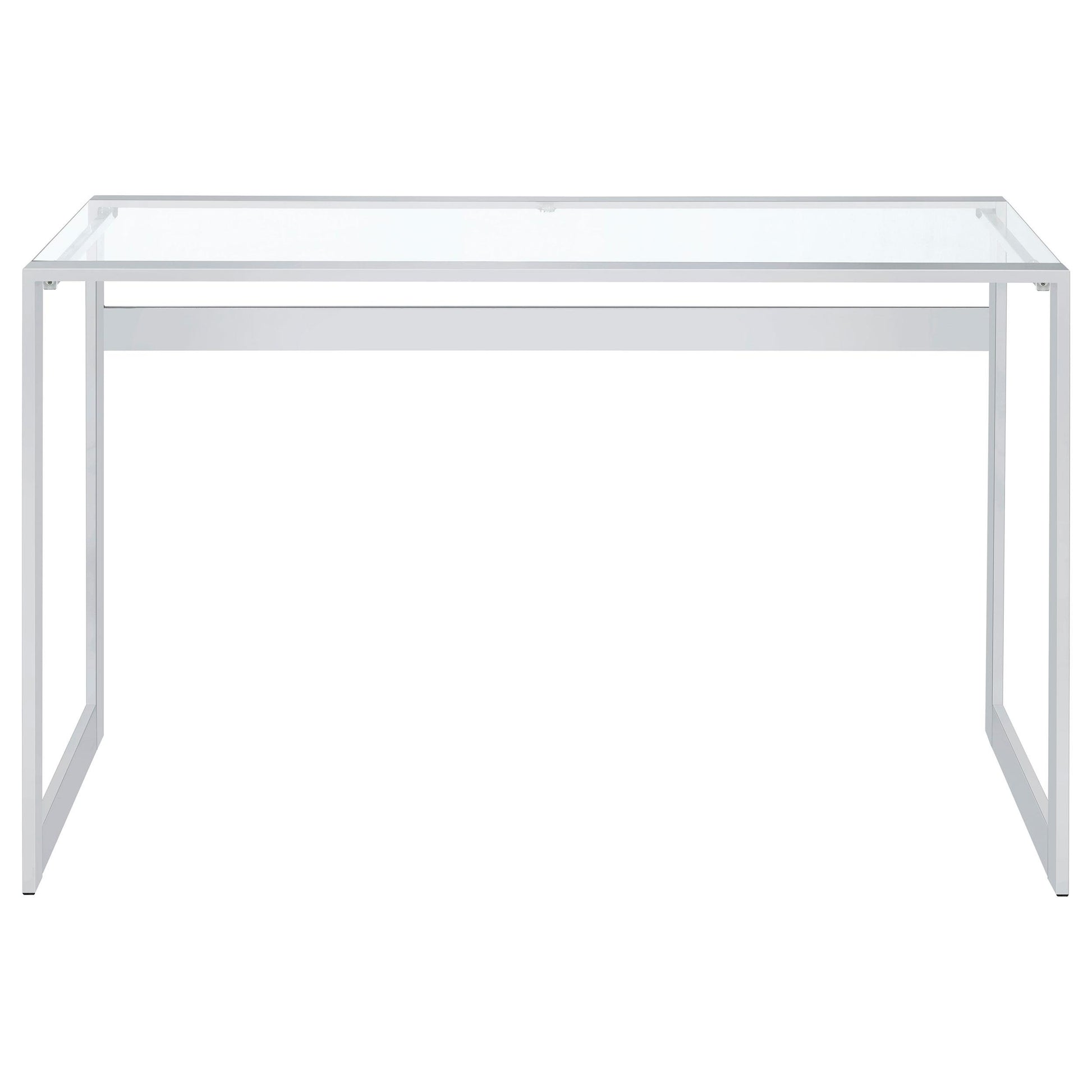  Coaster Furniture Hartford 800746 47-inch Glass Top Writing Desk - Chrome IMAGE 2