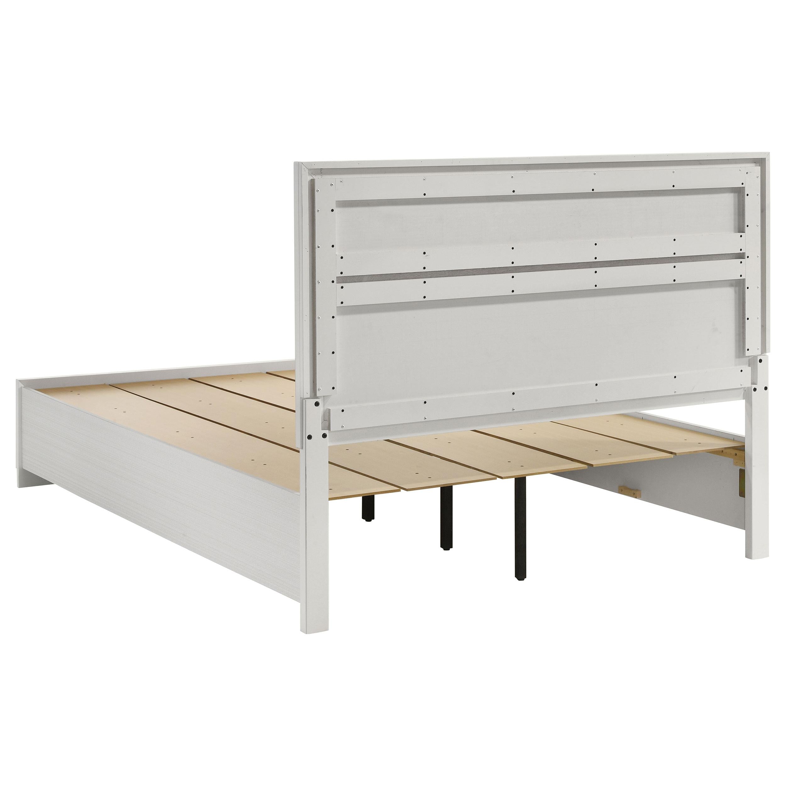  Size_Queen  -- Miranda 205111Q 51-inch Wood Queen Storage Panel Bed - White IMAGE 4