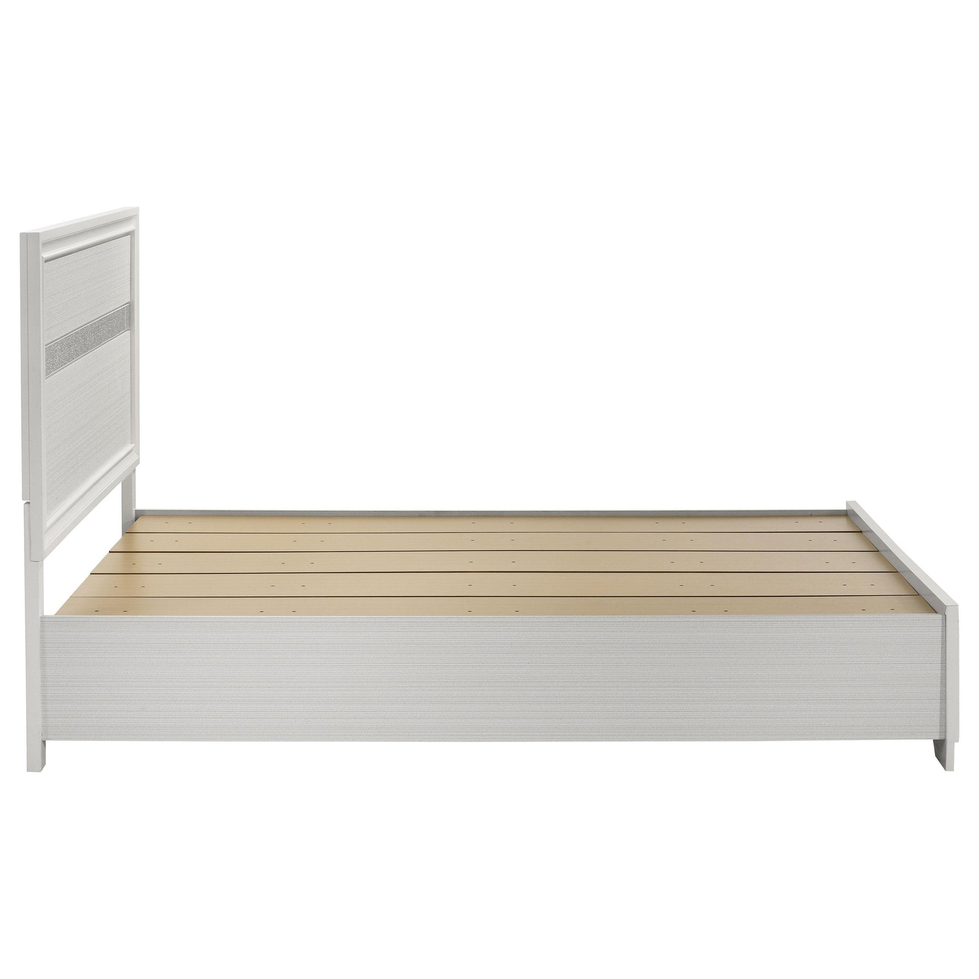  Size_Queen  -- Miranda 205111Q 51-inch Wood Queen Storage Panel Bed - White IMAGE 5