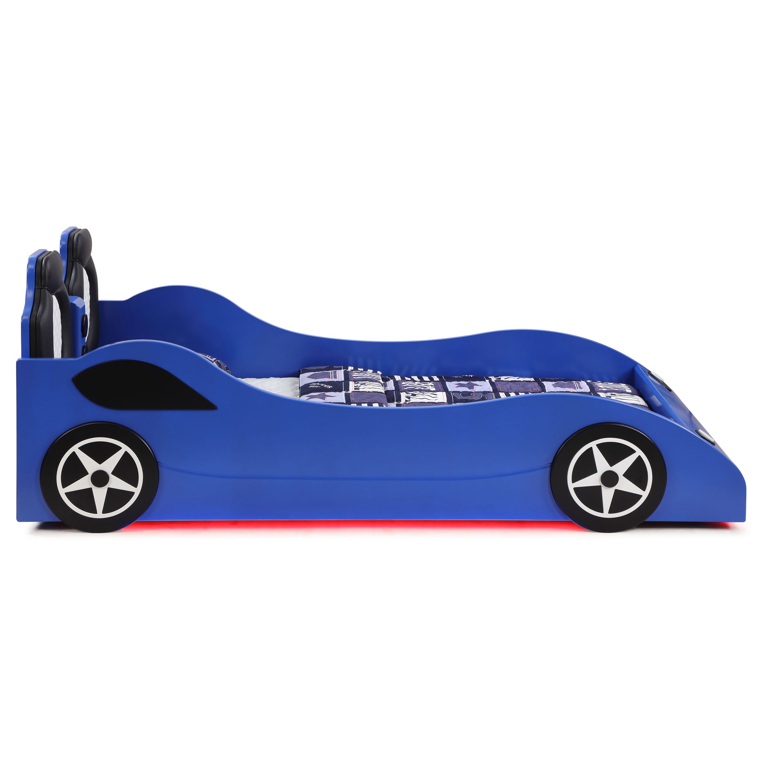Tron Wood LED Race Car Bed (Available in Red, White, Blue)