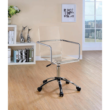  Coaster Furniture Amaturo 801436 Acrylic Adjustable Home Office Desk Chair - Clear IMAGE 1