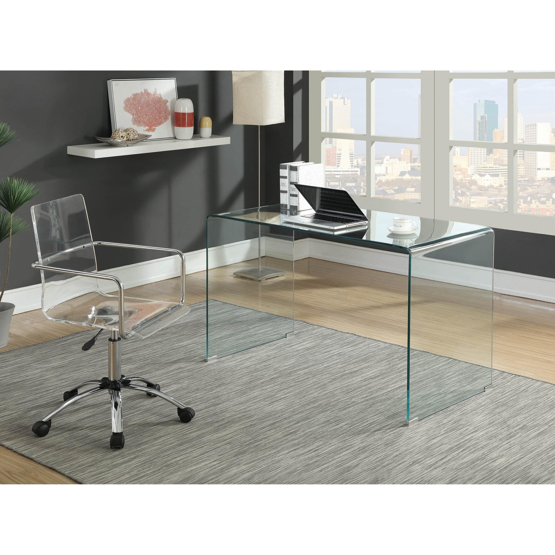  Coaster Furniture Amaturo 801436 Acrylic Adjustable Home Office Desk Chair - Clear IMAGE 10