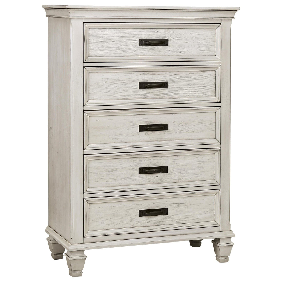 Coaster Furniture Franco 205335 5-Drawer Bedroom Chest - Distressed White IMAGE 1