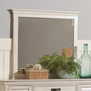  Coaster Furniture Franco 205334 Dresser Mirror - Distressed White IMAGE 1