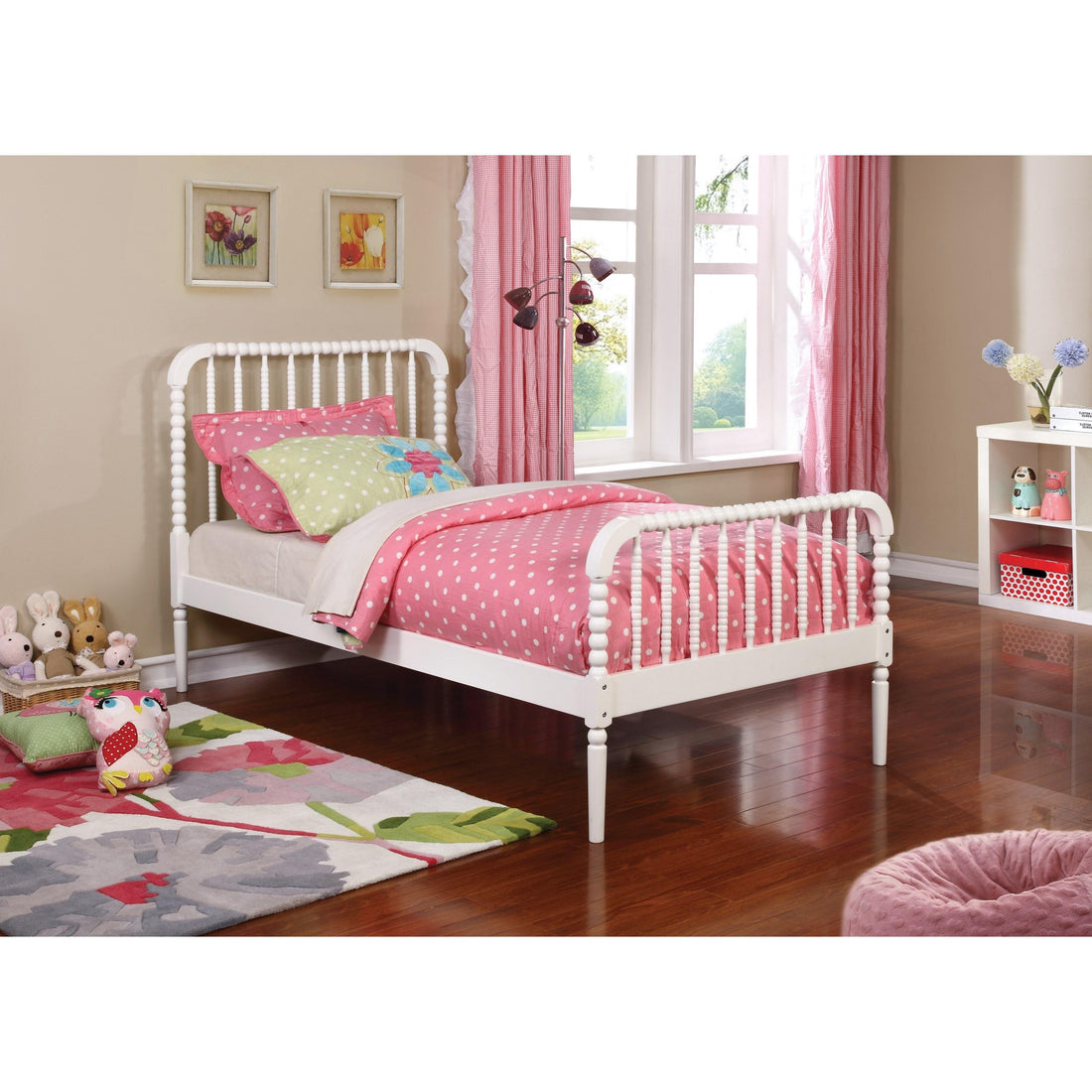  Coaster Furniture Jones 400415T Wood Twin Open Frame Bed - White IMAGE 1