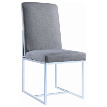  Coaster Furniture Mackinnon 107143 Upholstered Dining Side Chair - Grey (Set of 2) IMAGE 1