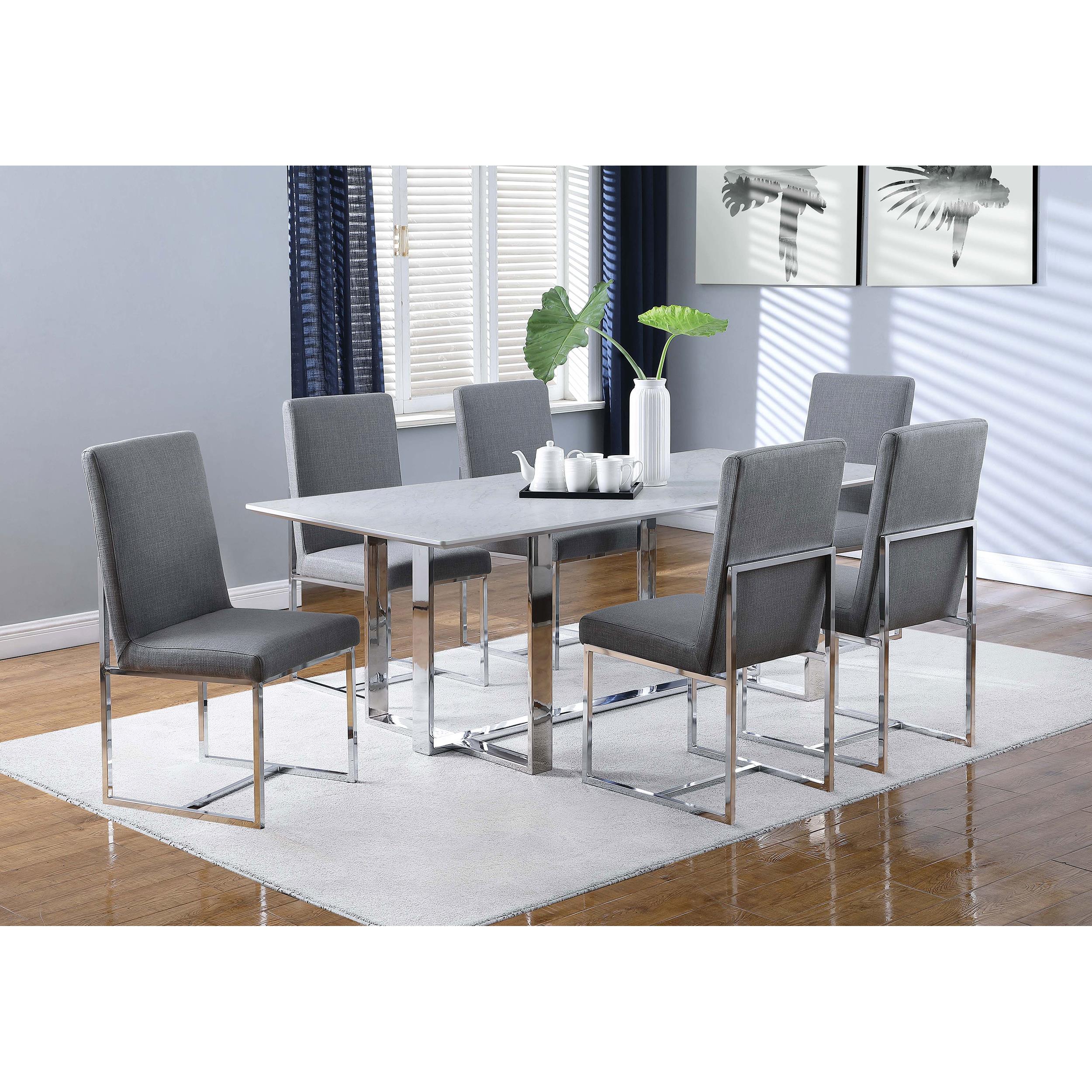  Coaster Furniture Mackinnon 107143 Upholstered Dining Side Chair - Grey (Set of 2) IMAGE 9