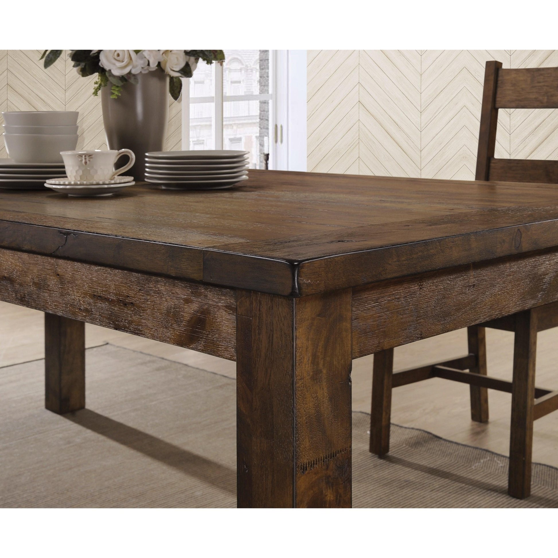  Coaster Furniture Coleman 107041 Rectangular 79-inch Dining Table - Rustic Golden Brown IMAGE 2
