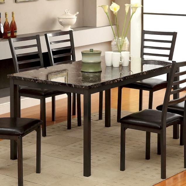  Furniture of America Colman Dining Table with Faux Marble Top CM3615T-60 IMAGE 1