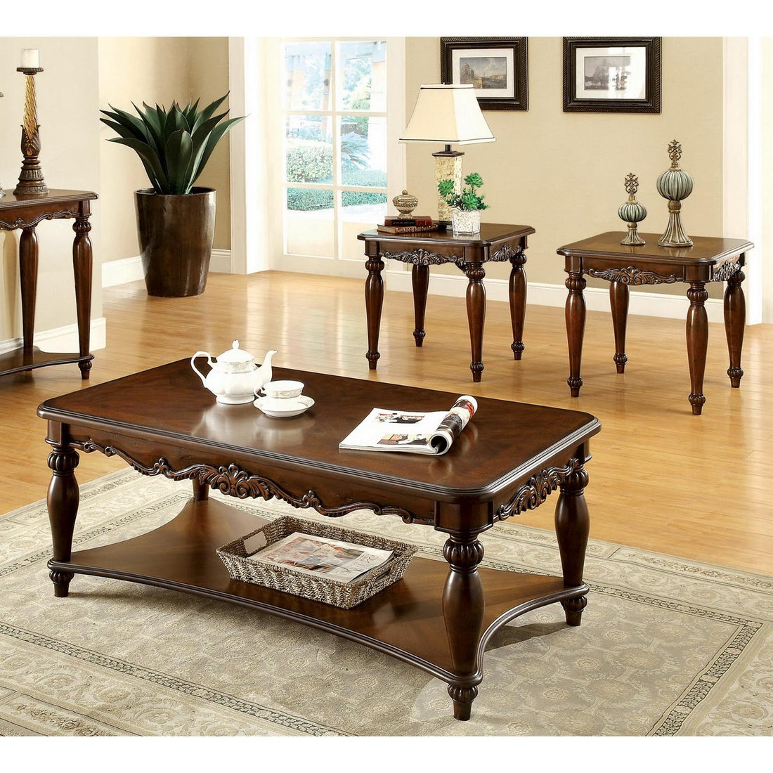  Furniture of America Bunbury CM4915-3PK 3 pc Table Set IMAGE 1