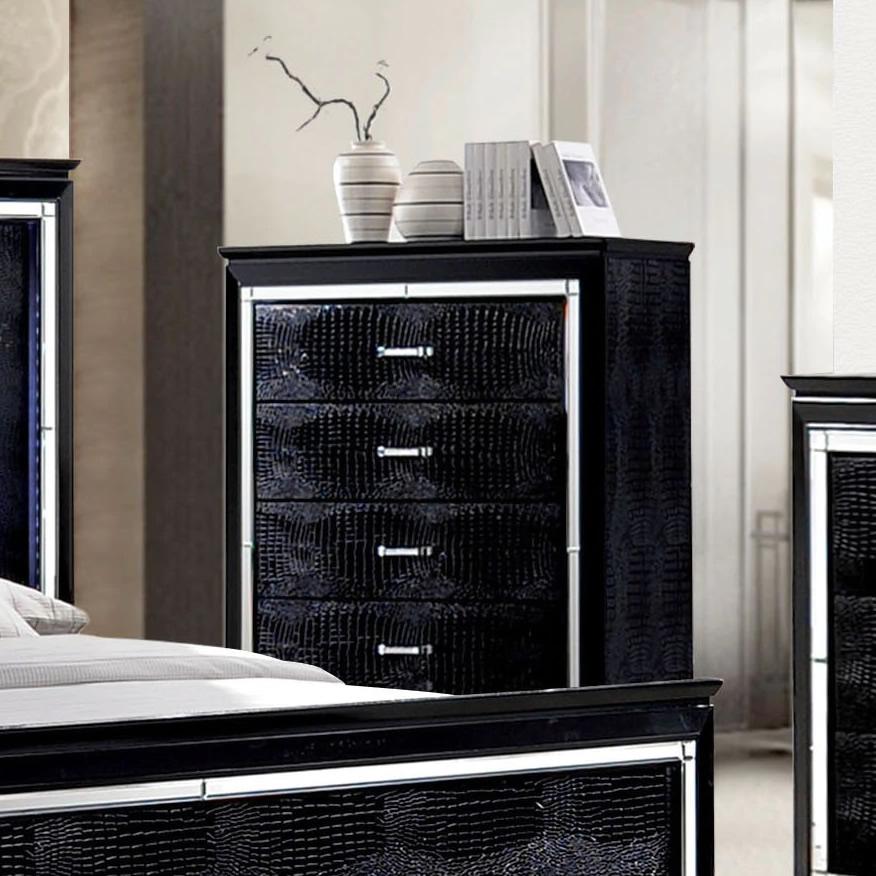  Furniture of America Bellanova 4-Drawer Chest CM7979BK-C IMAGE 2