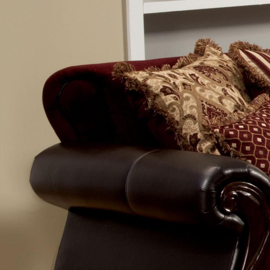  Furniture of America Franklin Stationary Fabric and Leather Look Sofa SM6106N-SF IMAGE 3