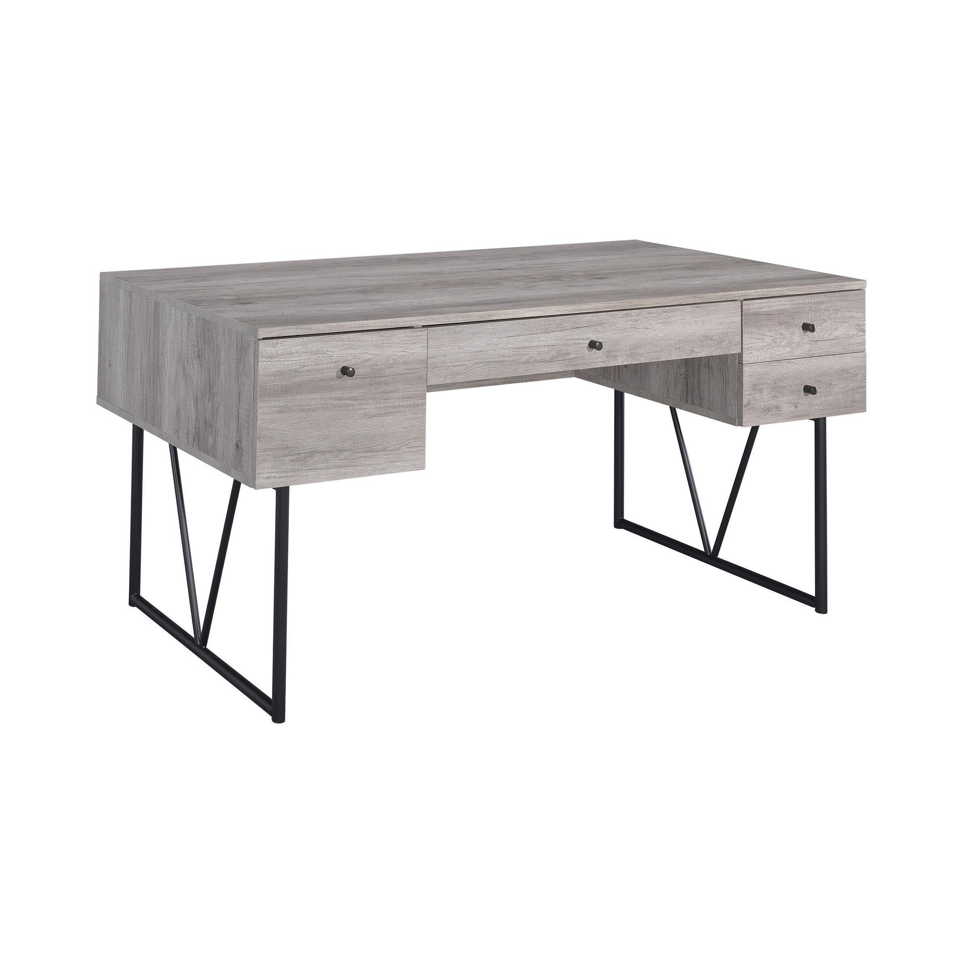  Coaster Furniture Analiese 801999 63-inch 4-Drawer Writing Desk - Grey Driftwood IMAGE 1