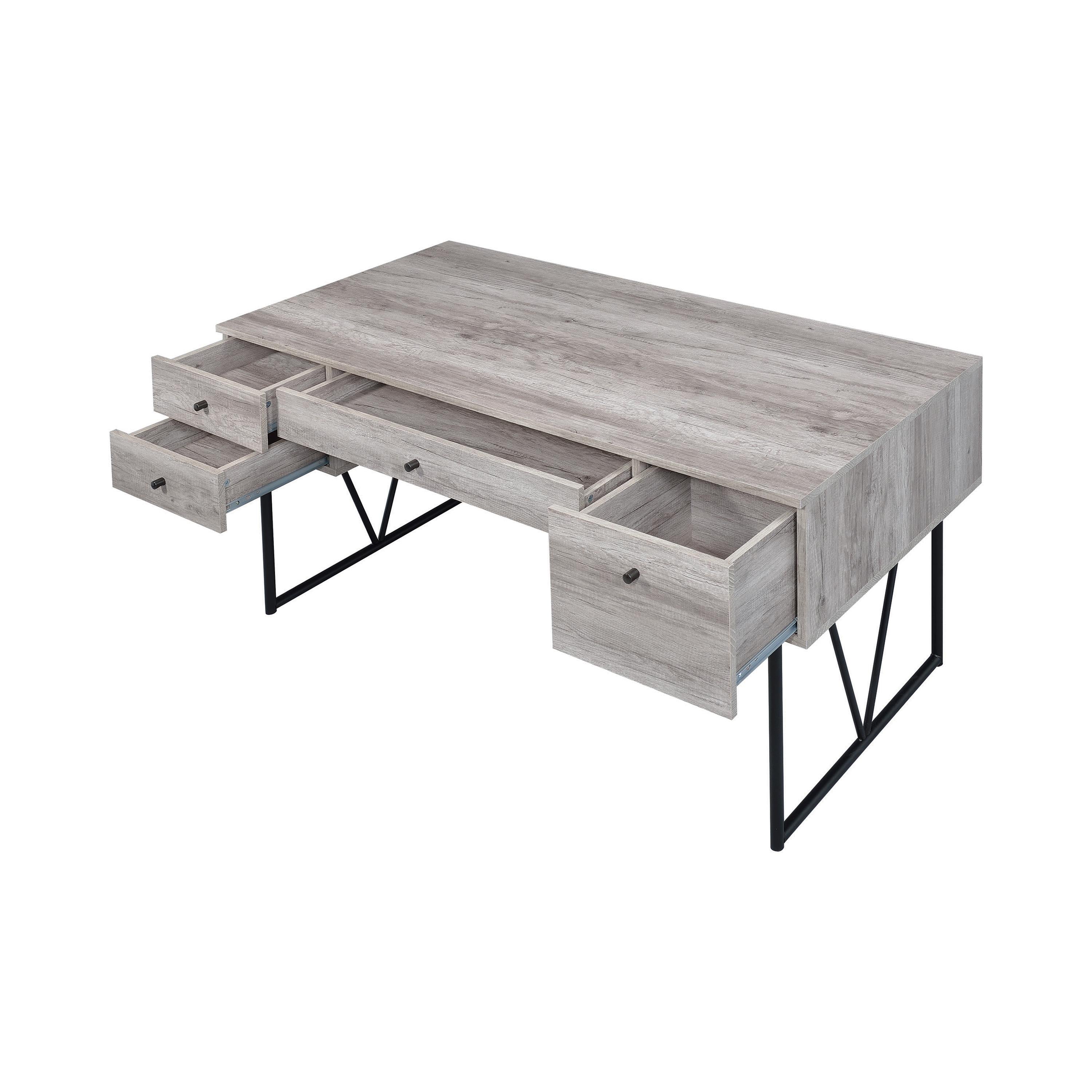  Coaster Furniture Analiese 801999 63-inch 4-Drawer Writing Desk - Grey Driftwood IMAGE 5