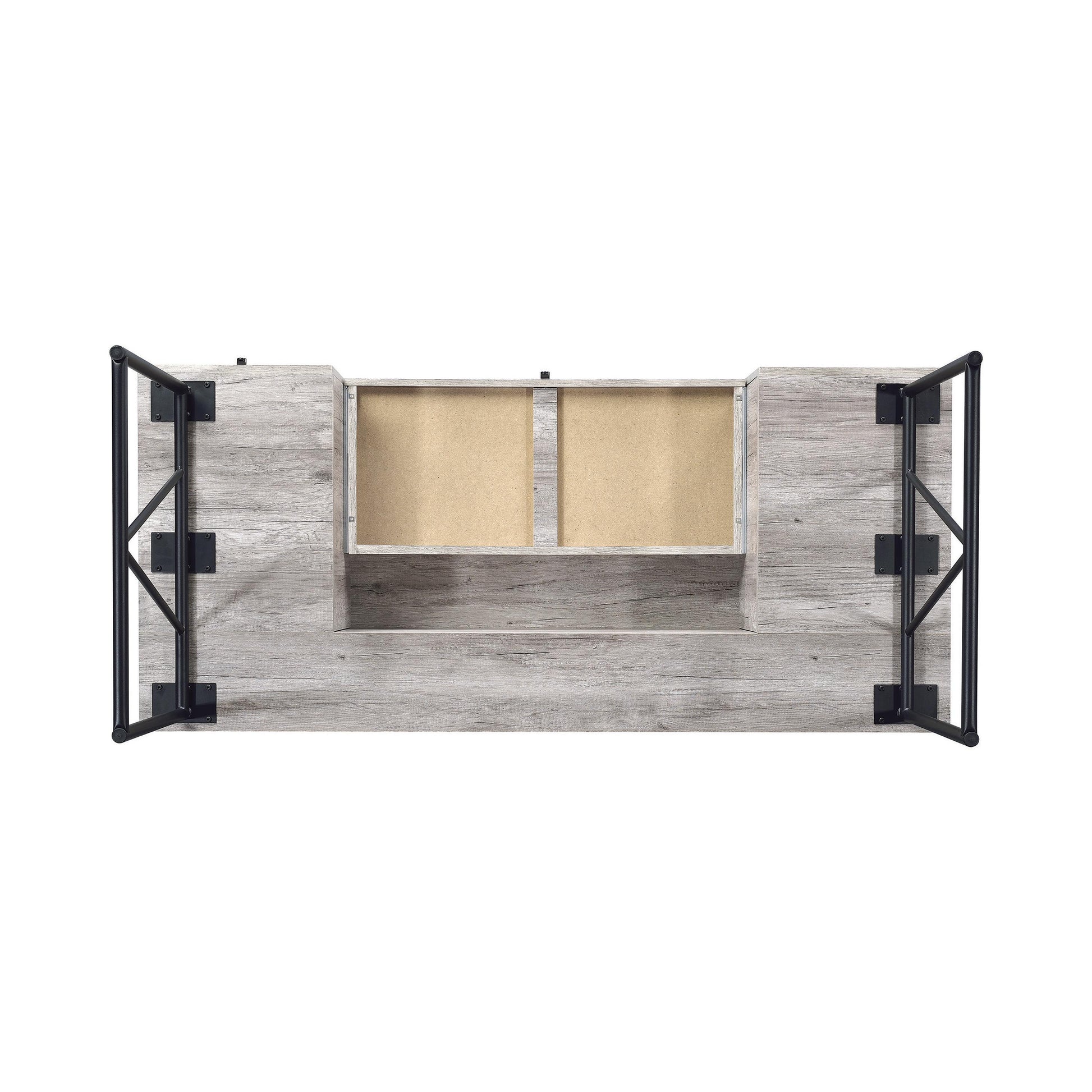  Coaster Furniture Analiese 801999 63-inch 4-Drawer Writing Desk - Grey Driftwood IMAGE 6