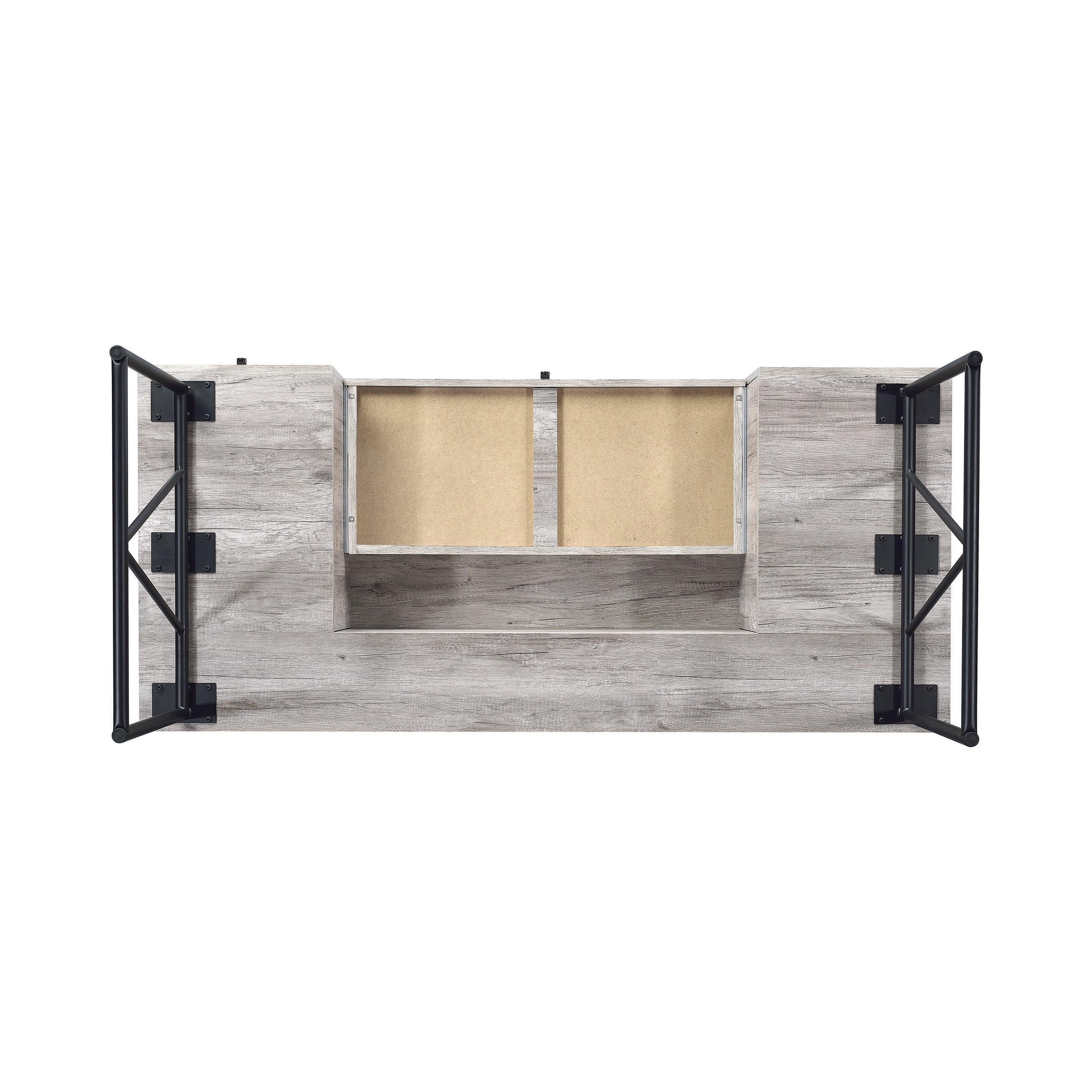  Coaster Furniture Analiese 801999 63-inch 4-Drawer Writing Desk - Grey Driftwood IMAGE 6