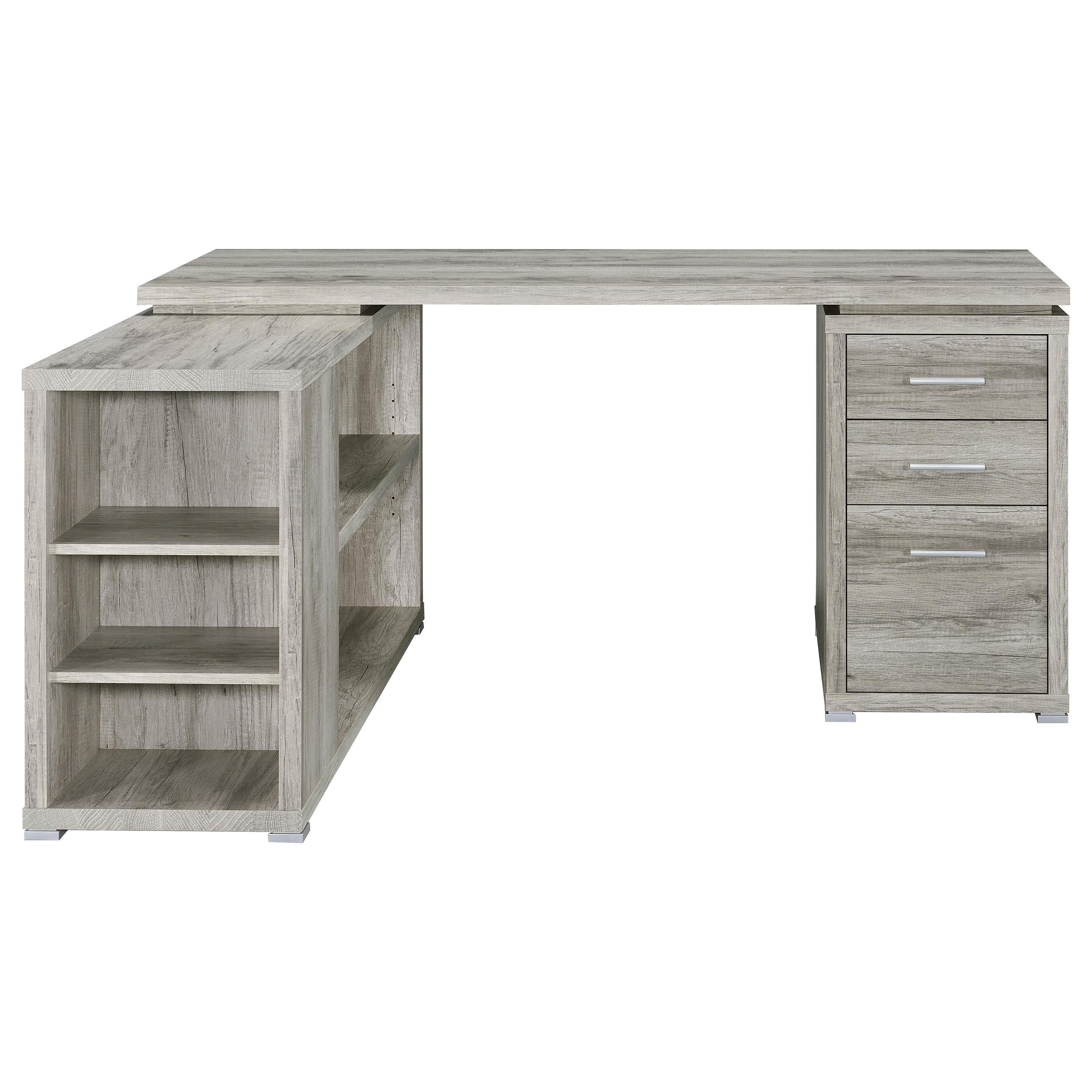  Coaster Furniture Yvette 801516 60-inch 3-Drawer L-Shape Computer Desk - Grey Driftwood IMAGE 5
