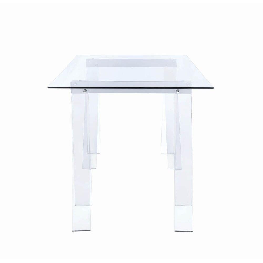  Coaster Furniture Amaturo 801535 59-inch Glass Top Acrylic Writing Desk - Clear IMAGE 3