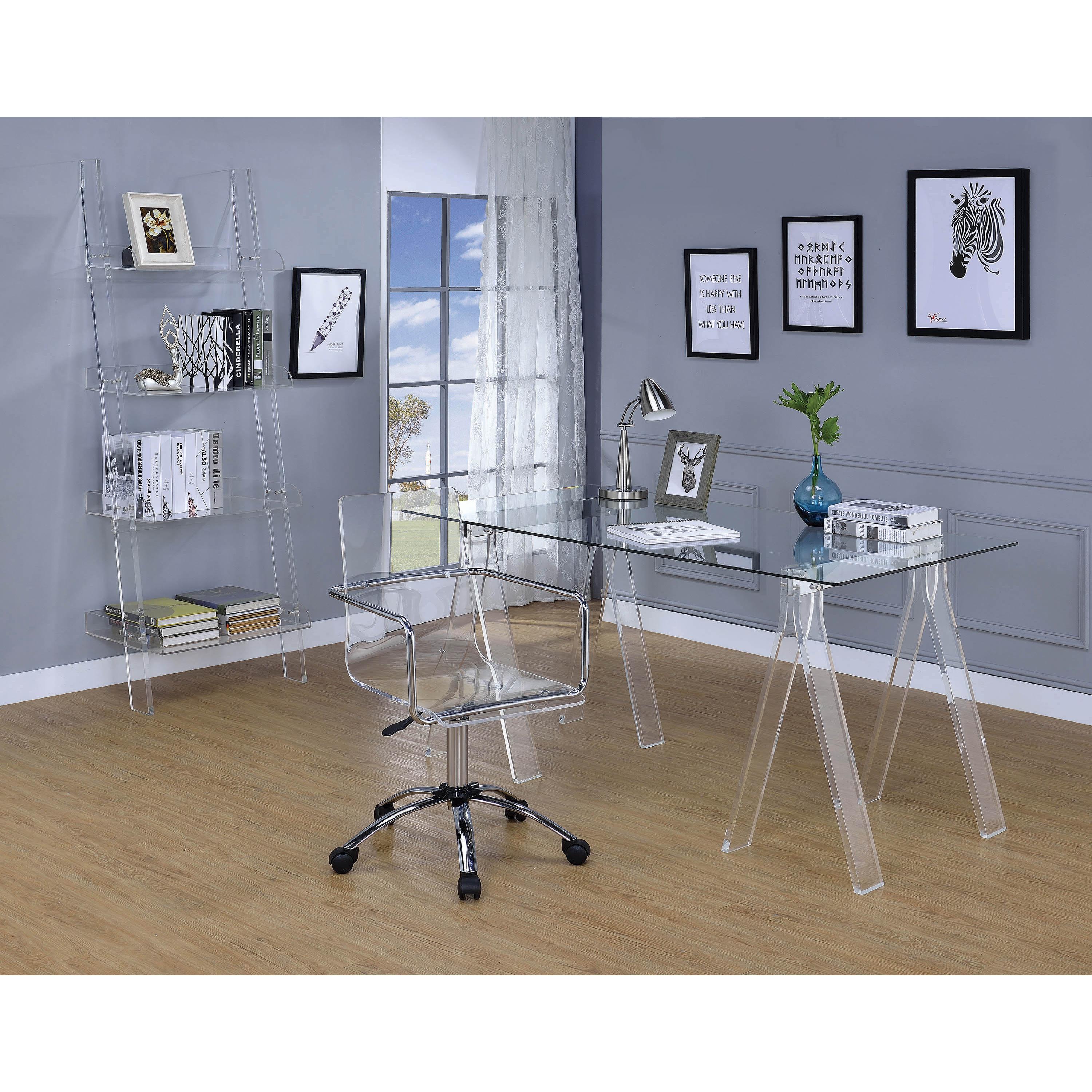  Coaster Furniture Amaturo 801535 59-inch Glass Top Acrylic Writing Desk - Clear IMAGE 4