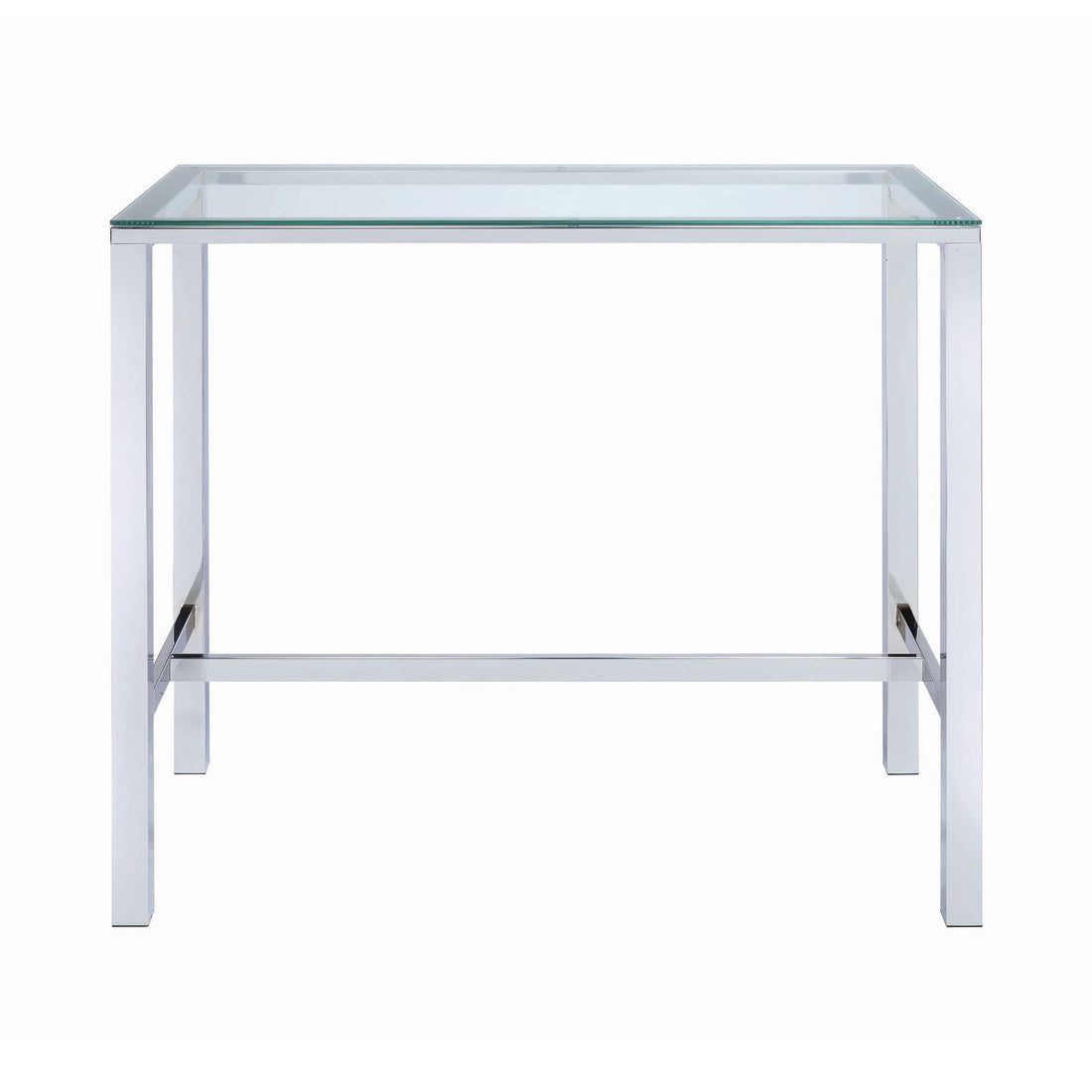  Coaster Furniture Tolbert 104873 Rectangular 47-inch Glass Top Pub Bar Table - Chrome IMAGE 1