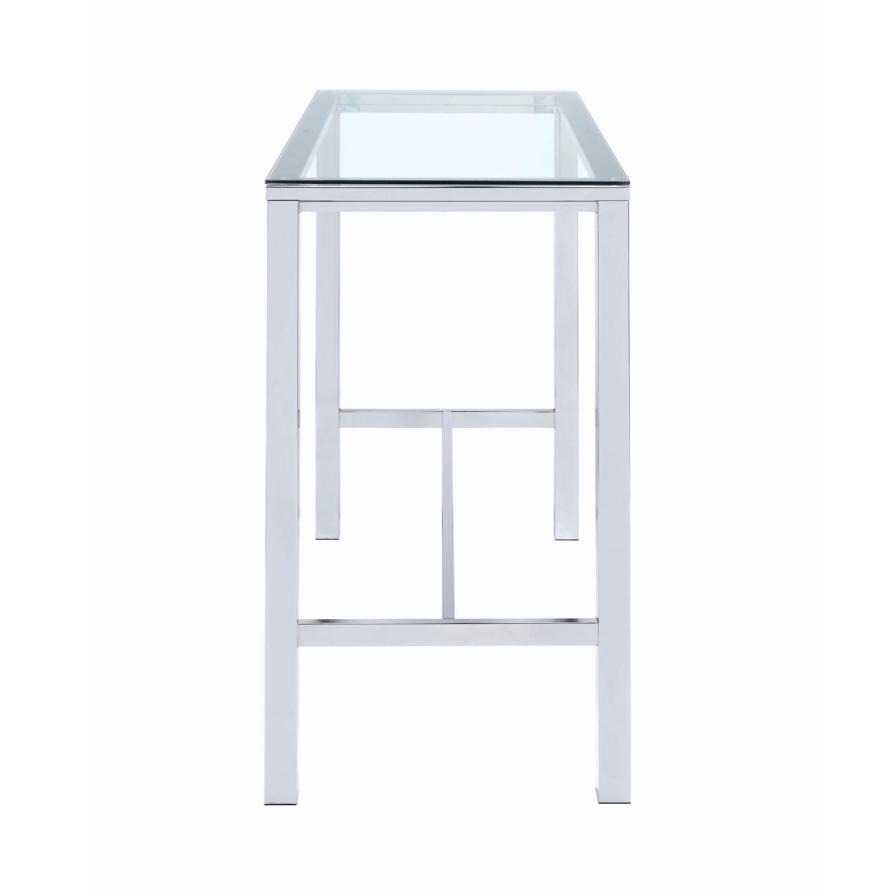  Coaster Furniture Tolbert 104873 Rectangular 47-inch Glass Top Pub Bar Table - Chrome IMAGE 3