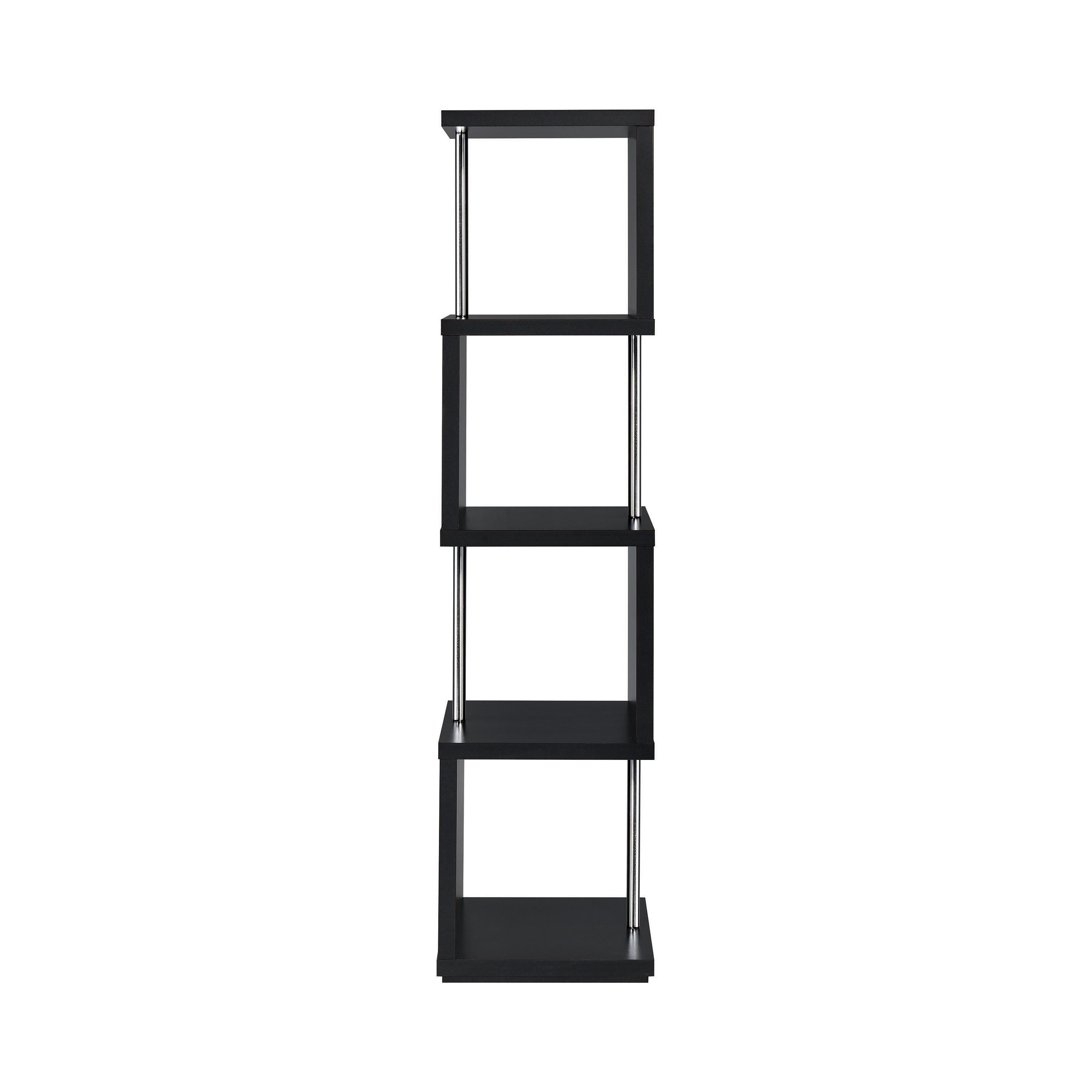  Coaster Furniture Baxter 801419 67-inch 4-shelf Bookshelf - Black and Chrome IMAGE 5