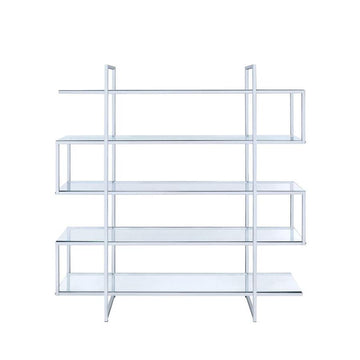  Coaster Furniture Elmer 801304 63-inch 5-shelf Bookshelf - Clear and Chrome IMAGE 1