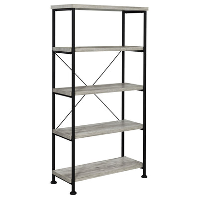  Coaster Furniture Analiese 801546 63-inch 4-shelf Bookshelf - Grey Driftwood IMAGE 1