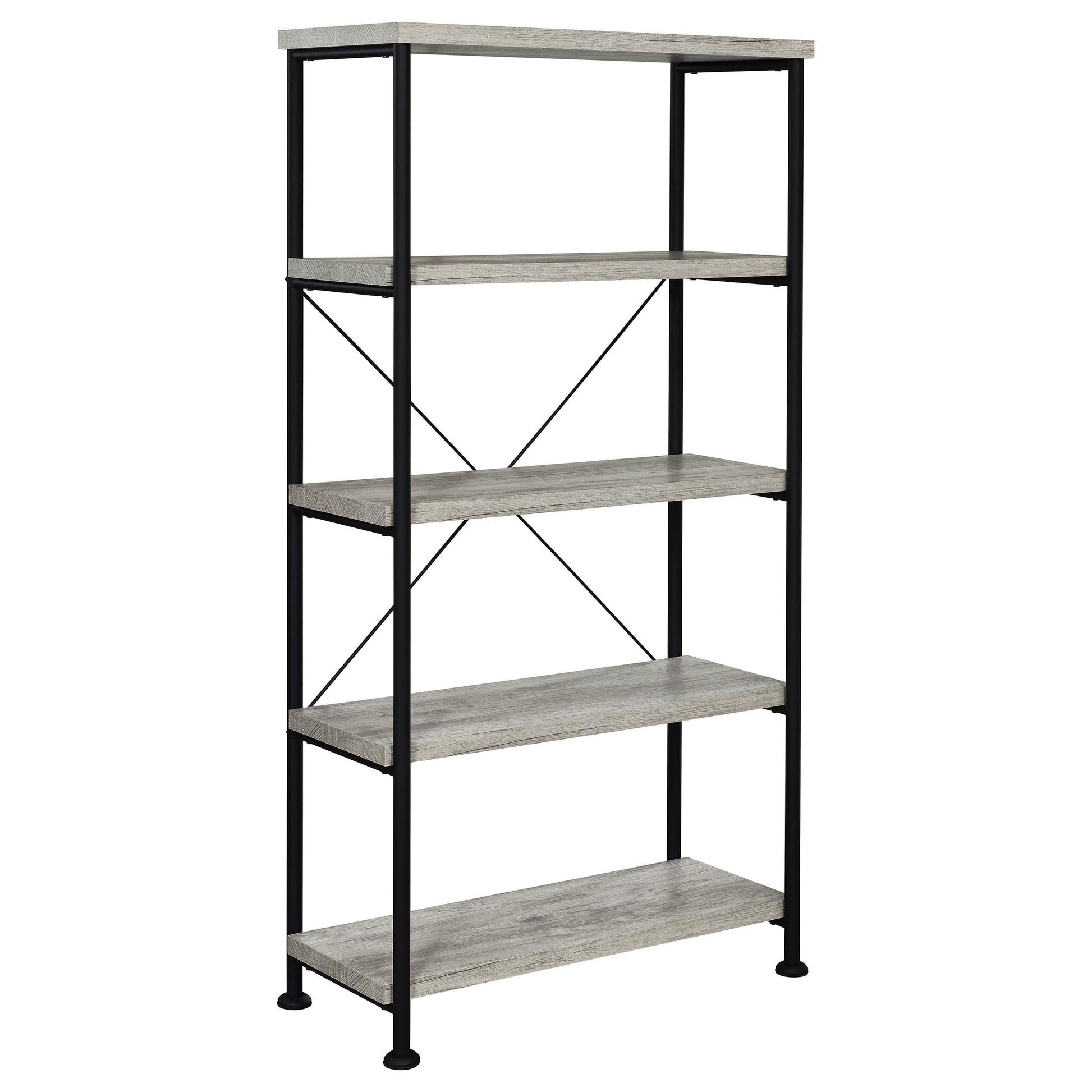  Coaster Furniture Analiese 801546 63-inch 4-shelf Bookshelf - Grey Driftwood IMAGE 1