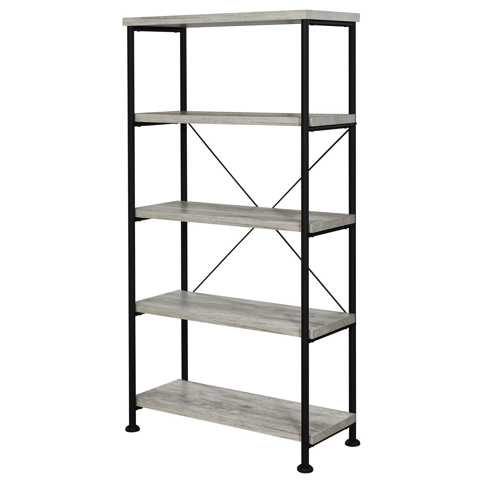  Coaster Furniture Analiese 801546 63-inch 4-shelf Bookshelf - Grey Driftwood IMAGE 3