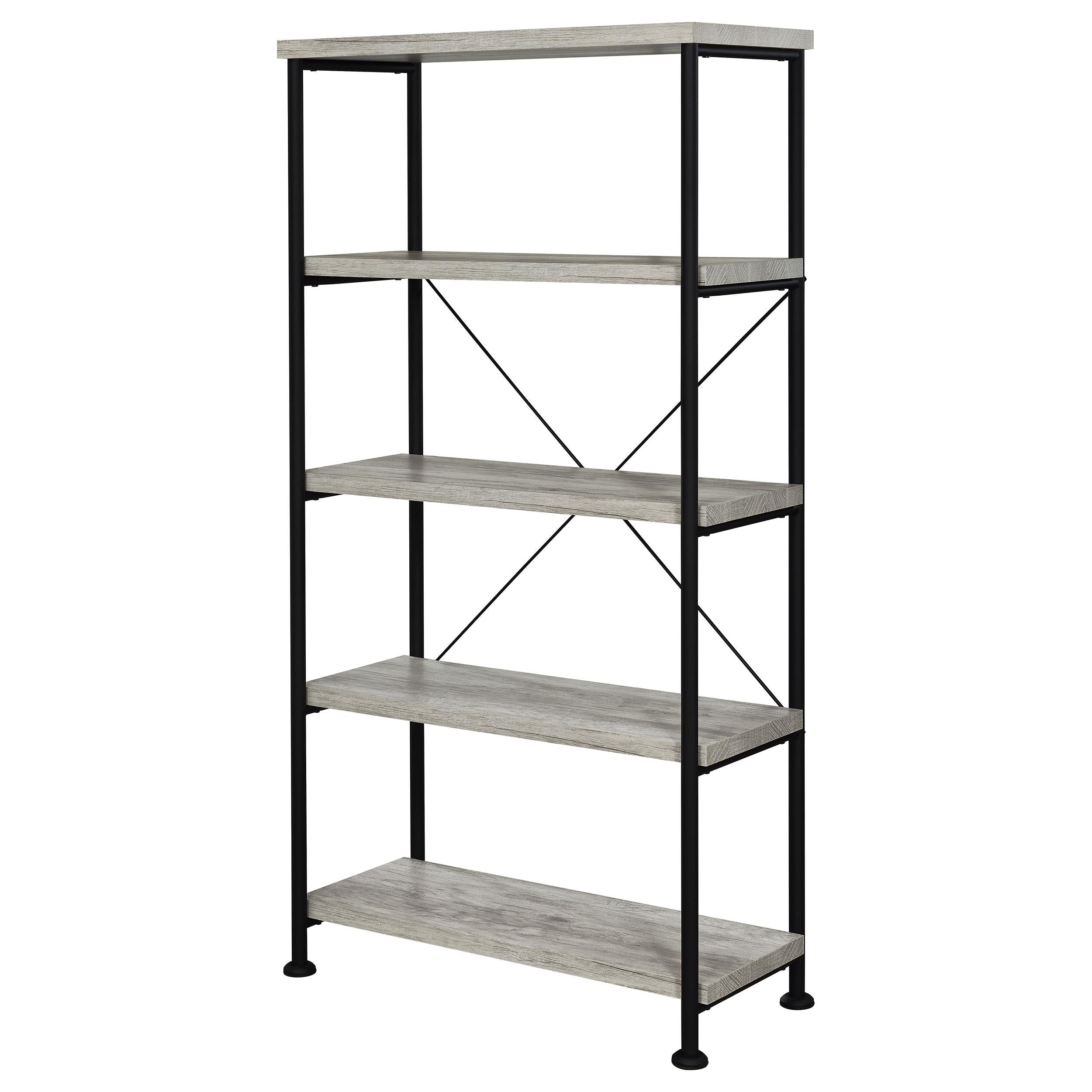  Coaster Furniture Analiese 801546 63-inch 4-shelf Bookshelf - Grey Driftwood IMAGE 3