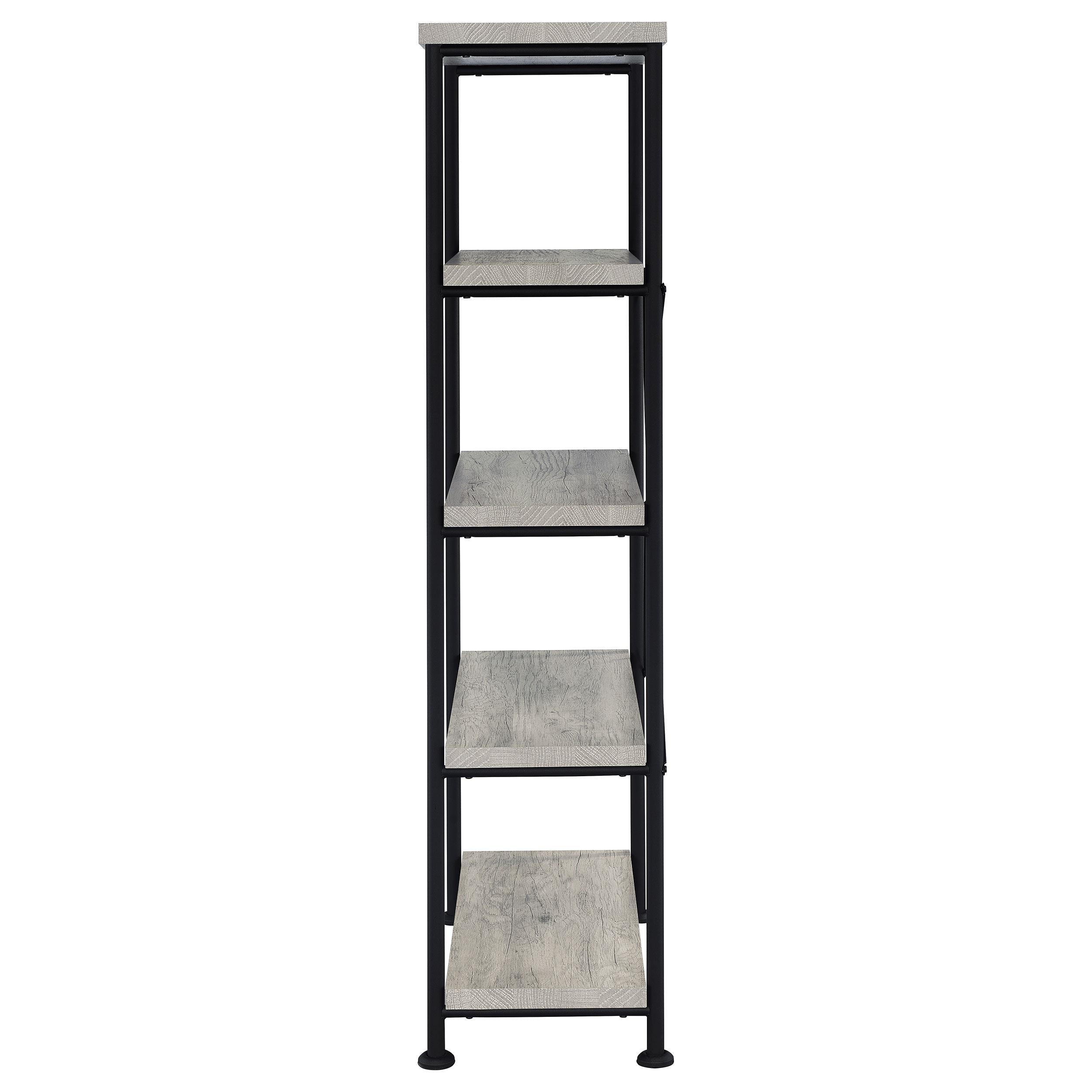  Coaster Furniture Analiese 801546 63-inch 4-shelf Bookshelf - Grey Driftwood IMAGE 4