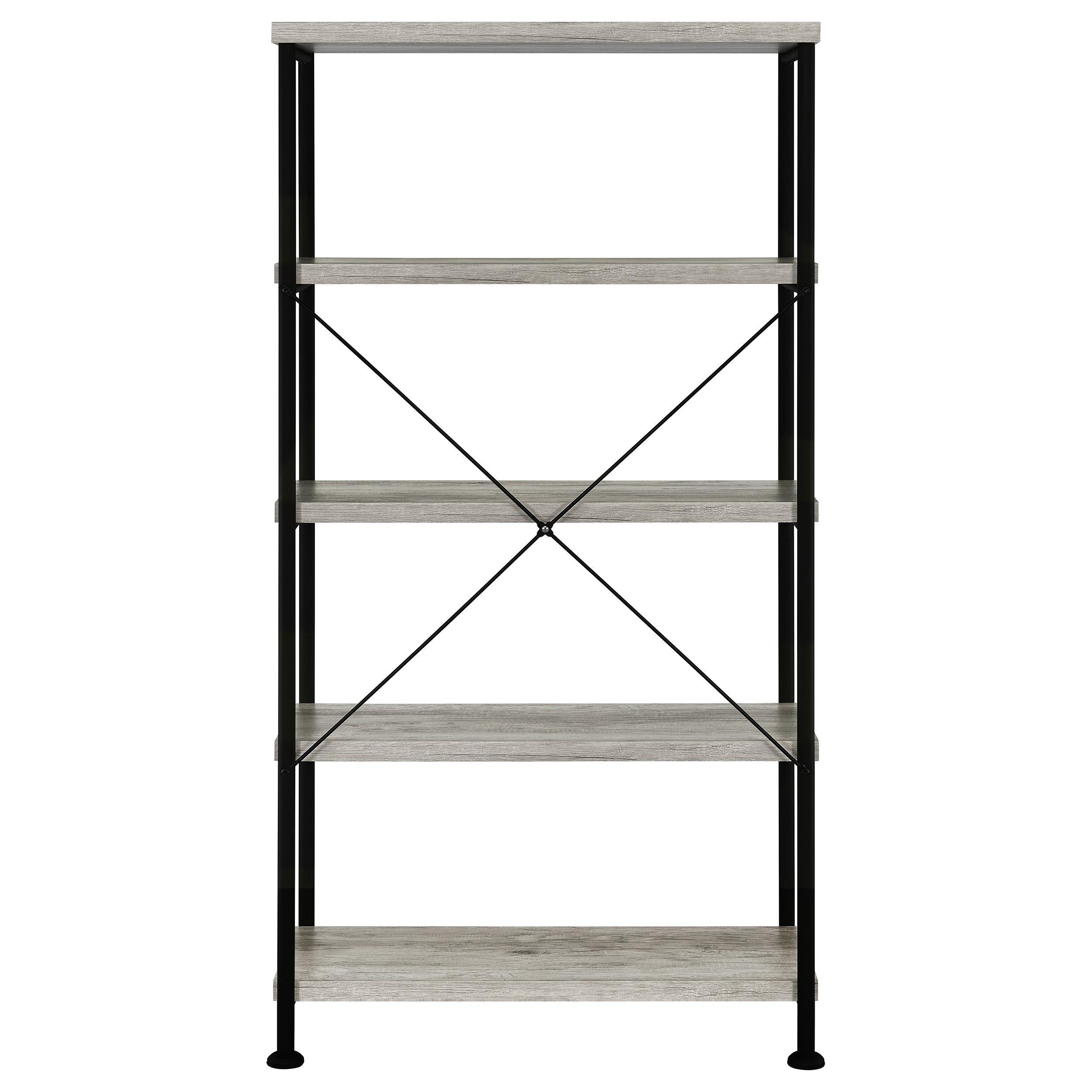  Coaster Furniture Analiese 801546 63-inch 4-shelf Bookshelf - Grey Driftwood IMAGE 5