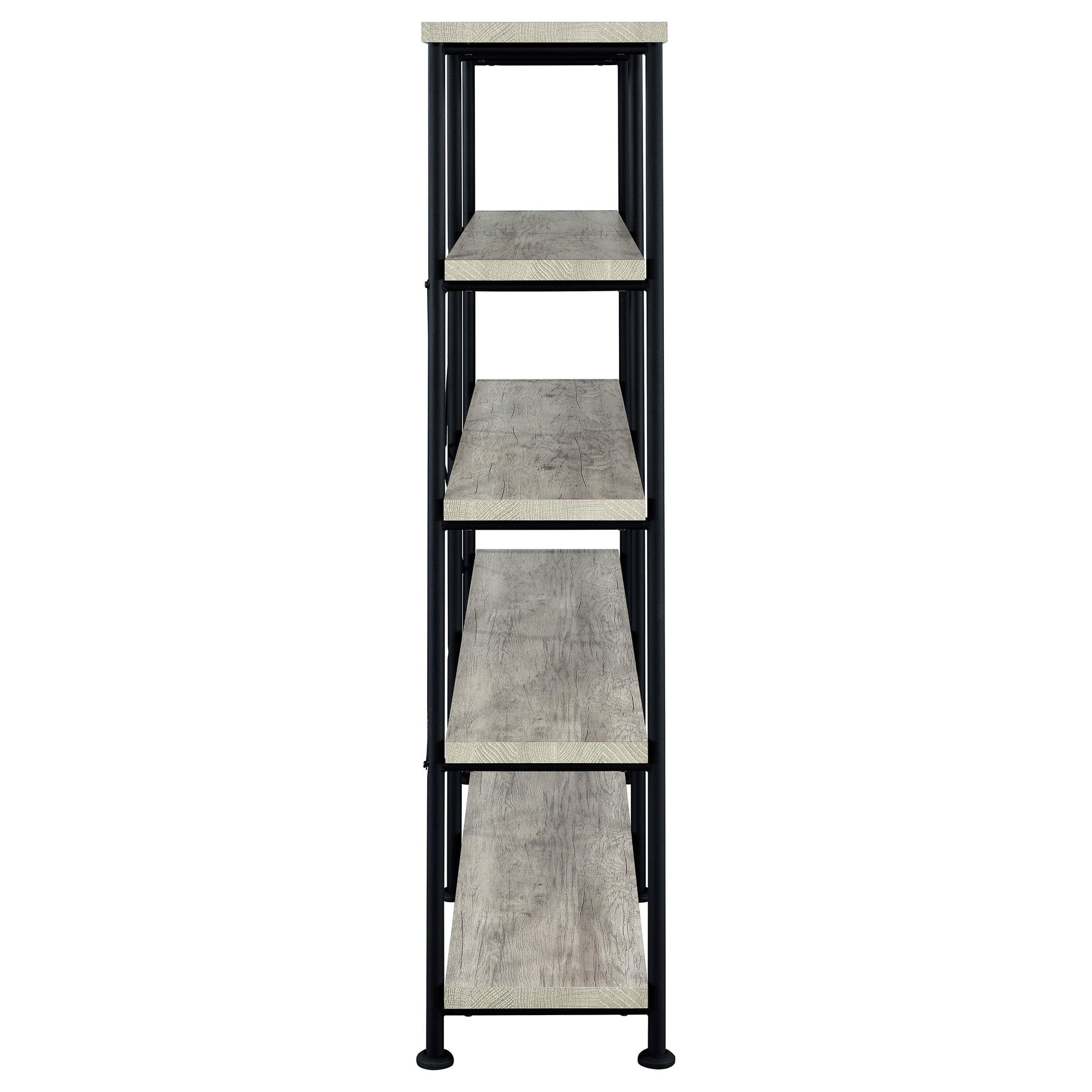  Coaster Furniture Analiese 801544 63-inch 4-shelf Double Bookshelf - Grey Driftwood IMAGE 6