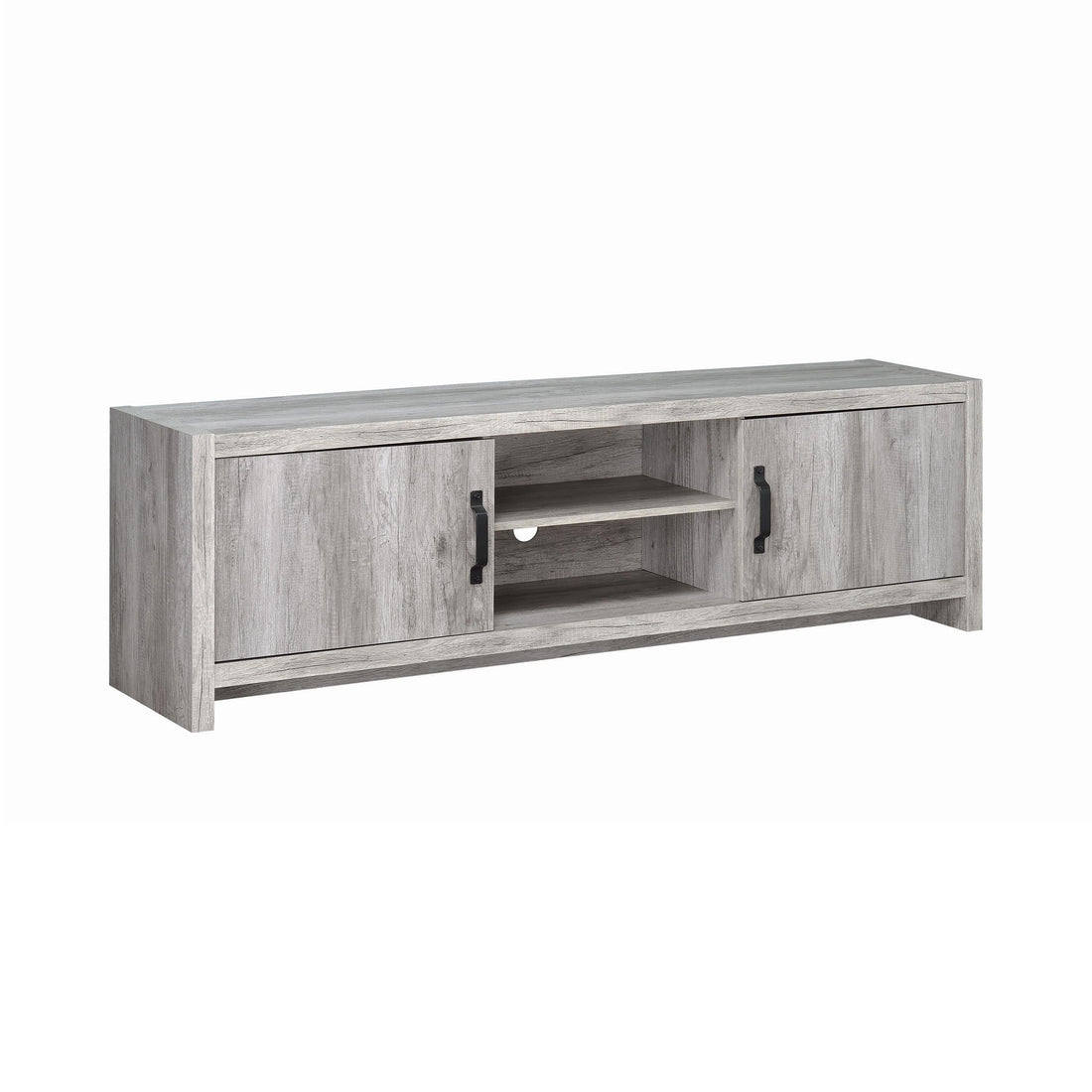  Coaster Furniture Burke 701025 2-door Engineered Wood 71" TV Stand - Grey Driftwood IMAGE 1