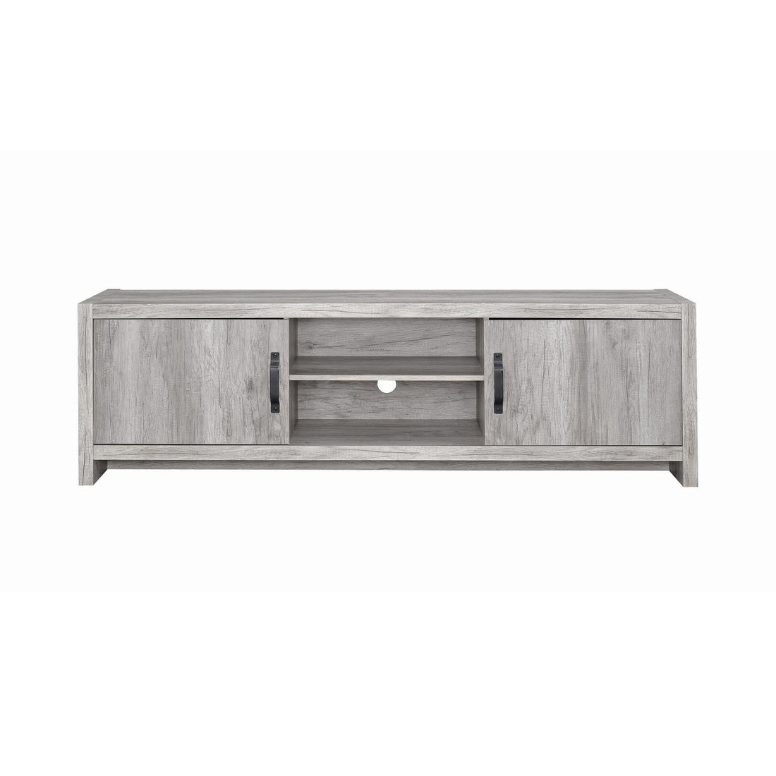  Coaster Furniture Burke 701025 2-door Engineered Wood 71" TV Stand - Grey Driftwood IMAGE 1
