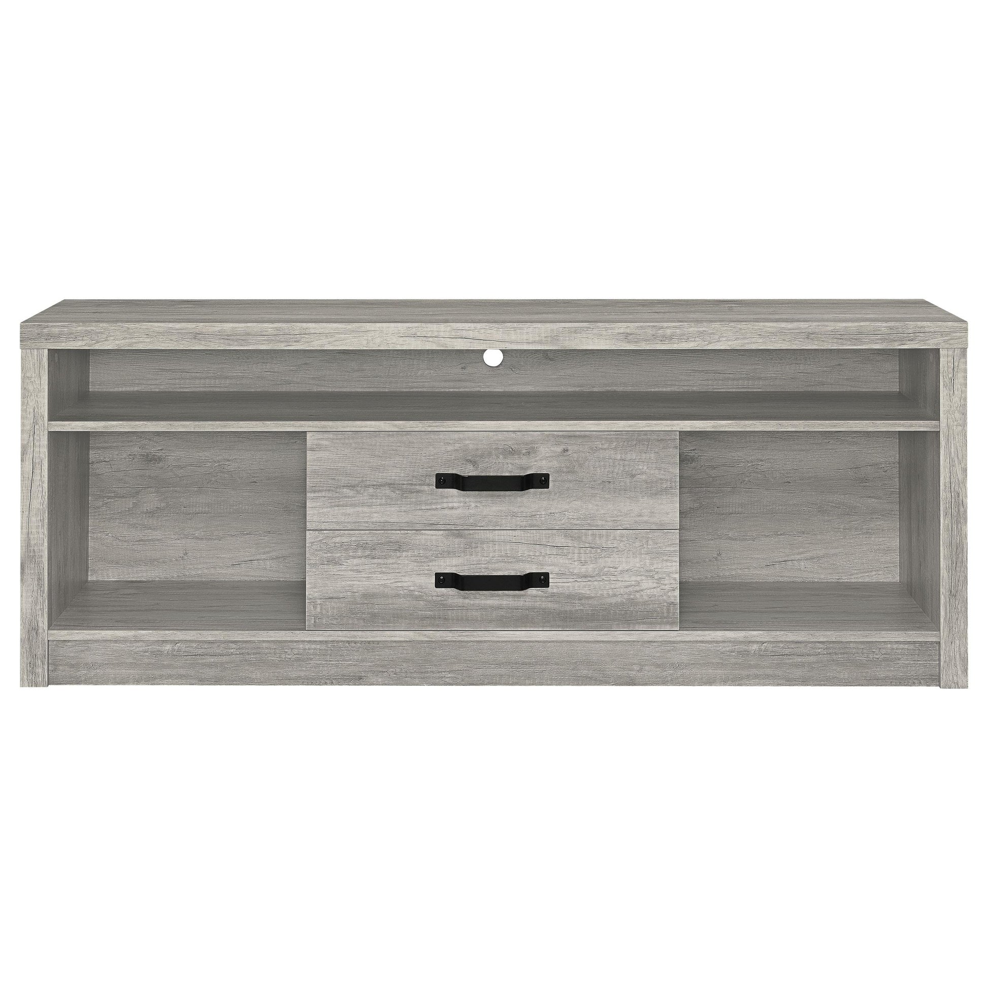  Coaster Furniture Burke 701024 2-Drawer Engineered Wood 59" TV Stand - Grey Driftwood IMAGE 3