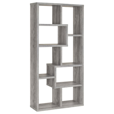  Coaster Furniture Theo 801137 71-inch 7-shelf Bookshelf - Grey Driftwood IMAGE 1