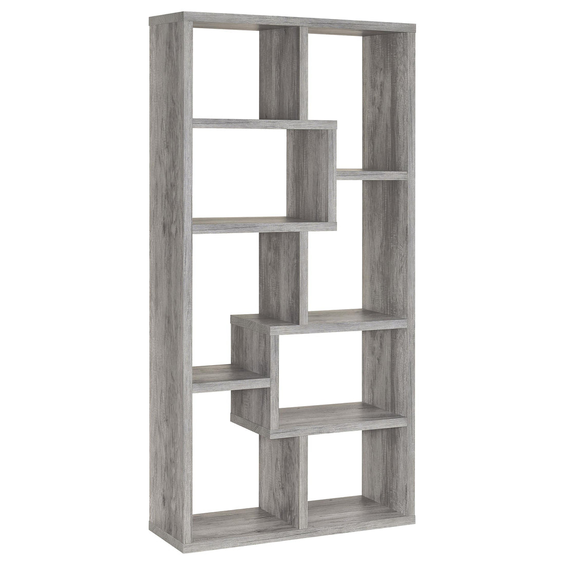  Coaster Furniture Theo 801137 71-inch 7-shelf Bookshelf - Grey Driftwood IMAGE 1