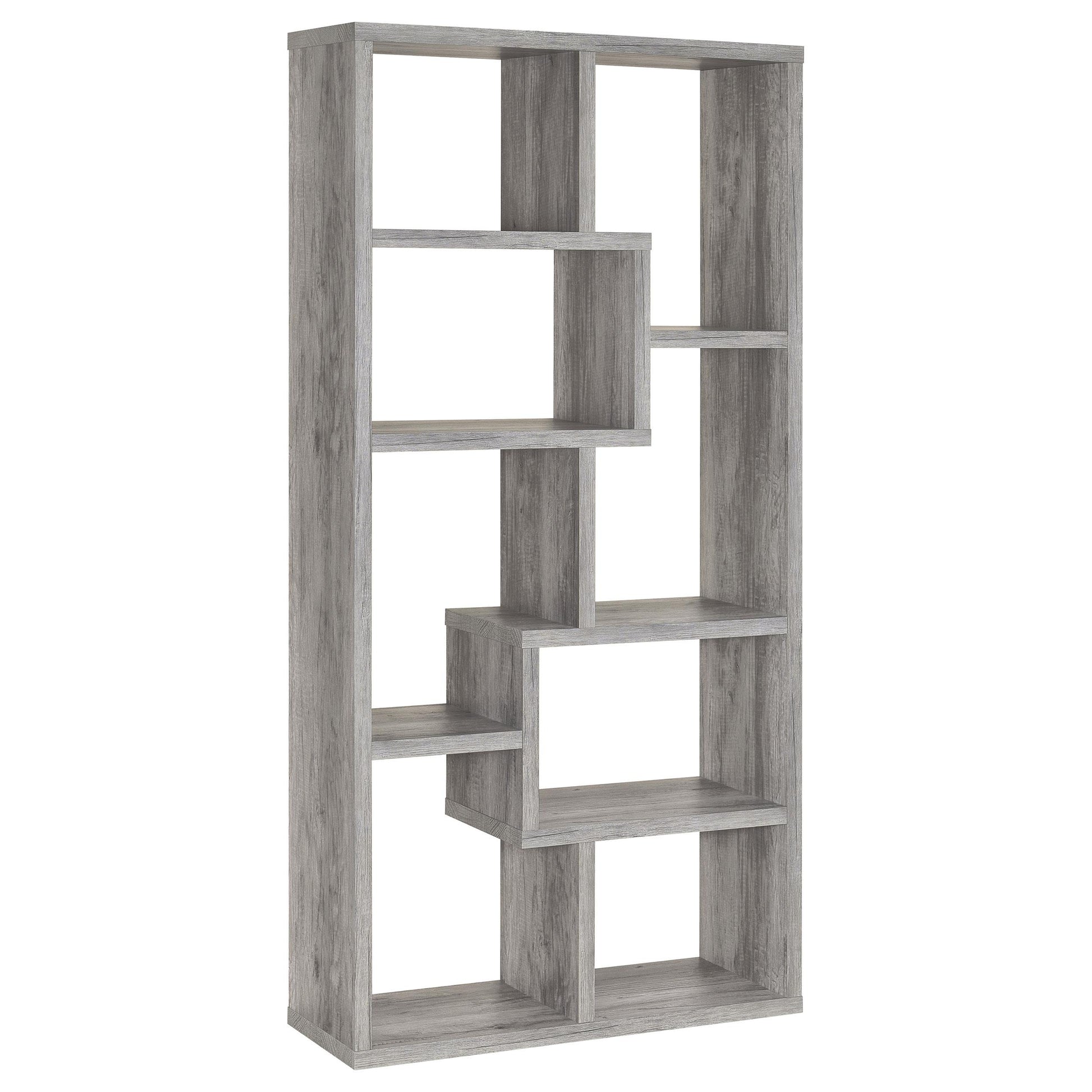  Coaster Furniture Theo 801137 71-inch 7-shelf Bookshelf - Grey Driftwood IMAGE 1