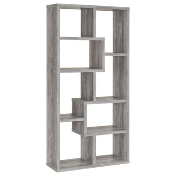  Coaster Furniture Theo 801137 71-inch 7-shelf Bookshelf - Grey Driftwood IMAGE 1