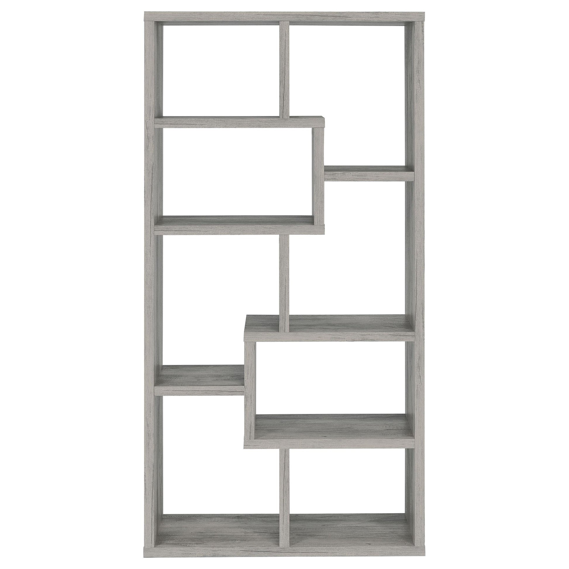  Coaster Furniture Theo 801137 71-inch 7-shelf Bookshelf - Grey Driftwood IMAGE 2
