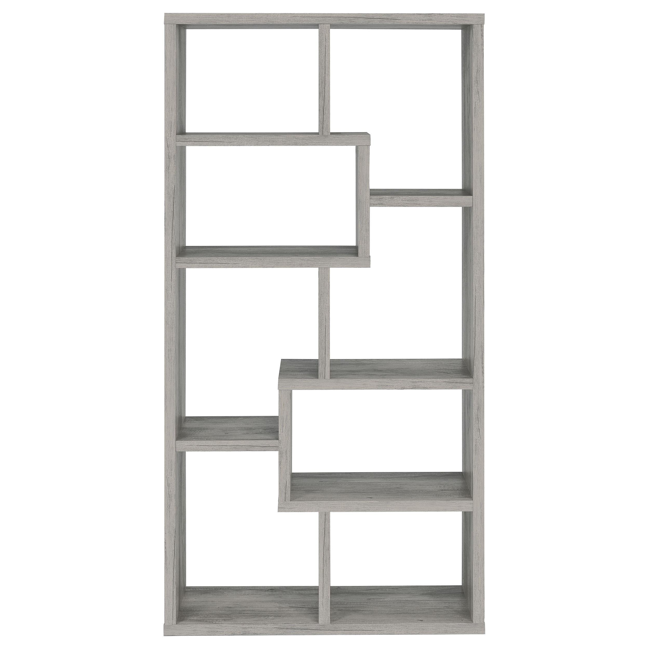  Coaster Furniture Theo 801137 71-inch 7-shelf Bookshelf - Grey Driftwood IMAGE 2