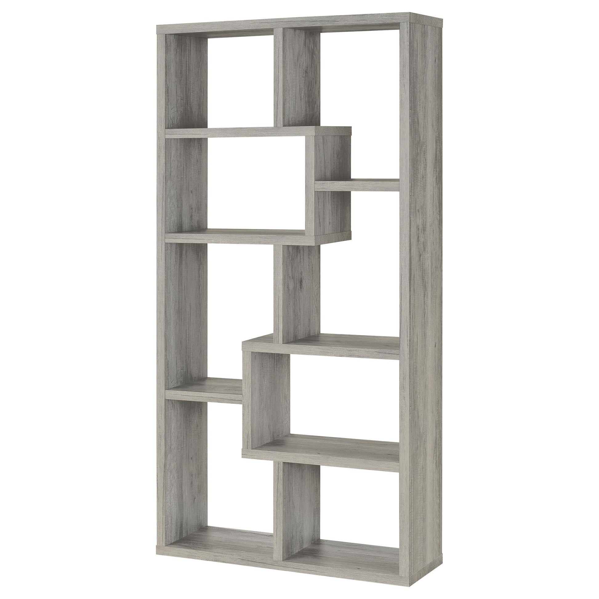  Coaster Furniture Theo 801137 71-inch 7-shelf Bookshelf - Grey Driftwood IMAGE 3
