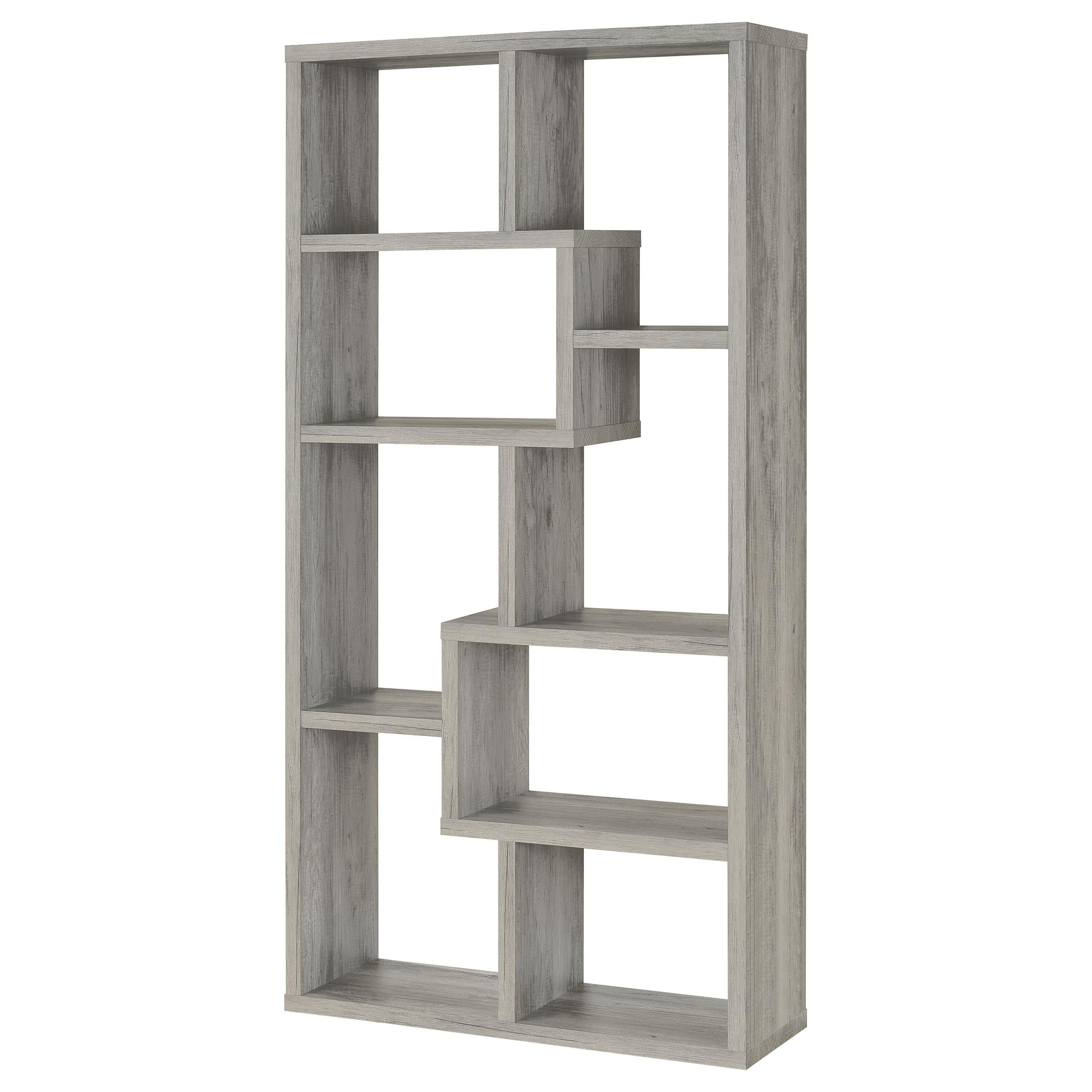  Coaster Furniture Theo 801137 71-inch 7-shelf Bookshelf - Grey Driftwood IMAGE 3